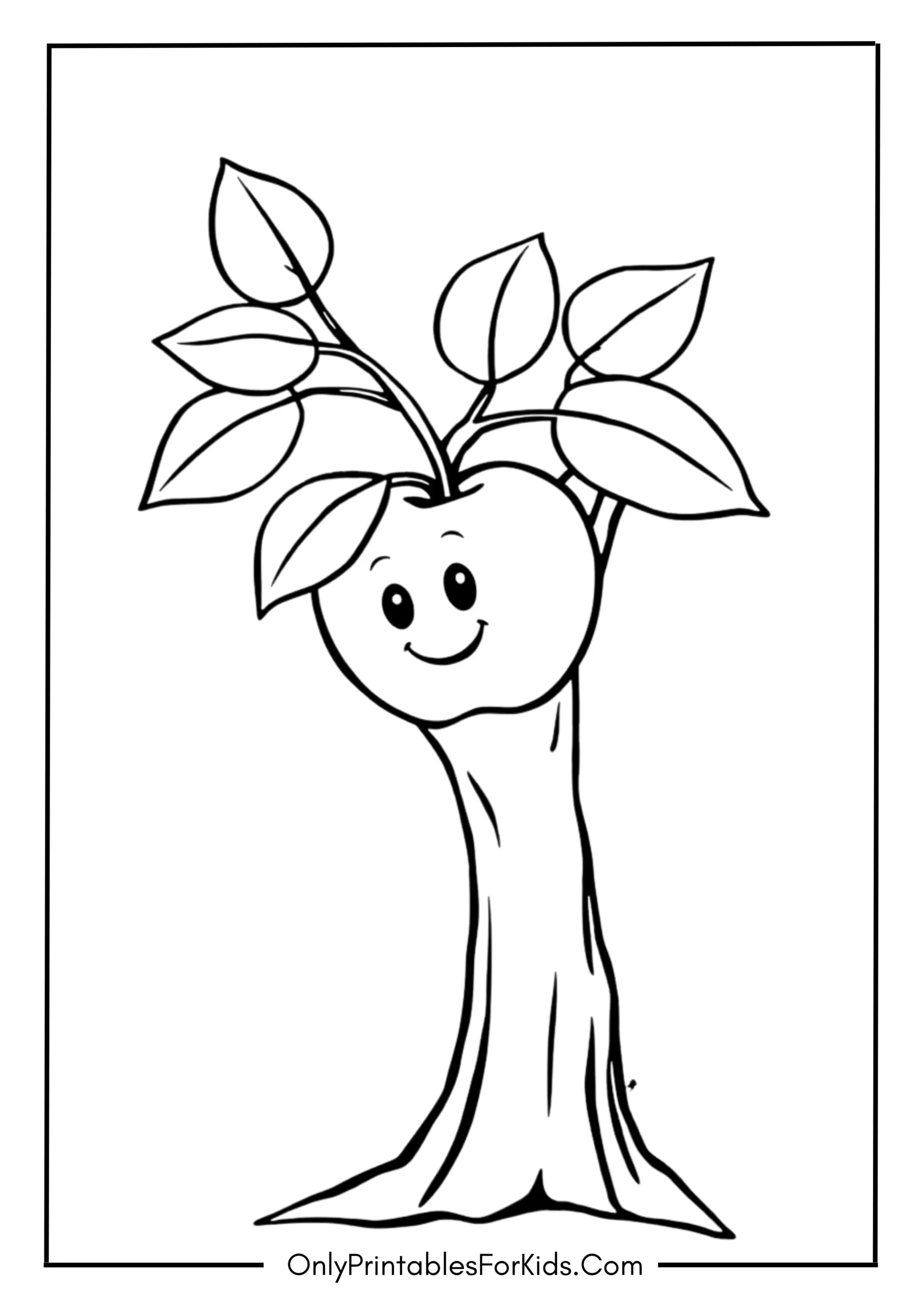 Adventurous Apple Climbing a Tree