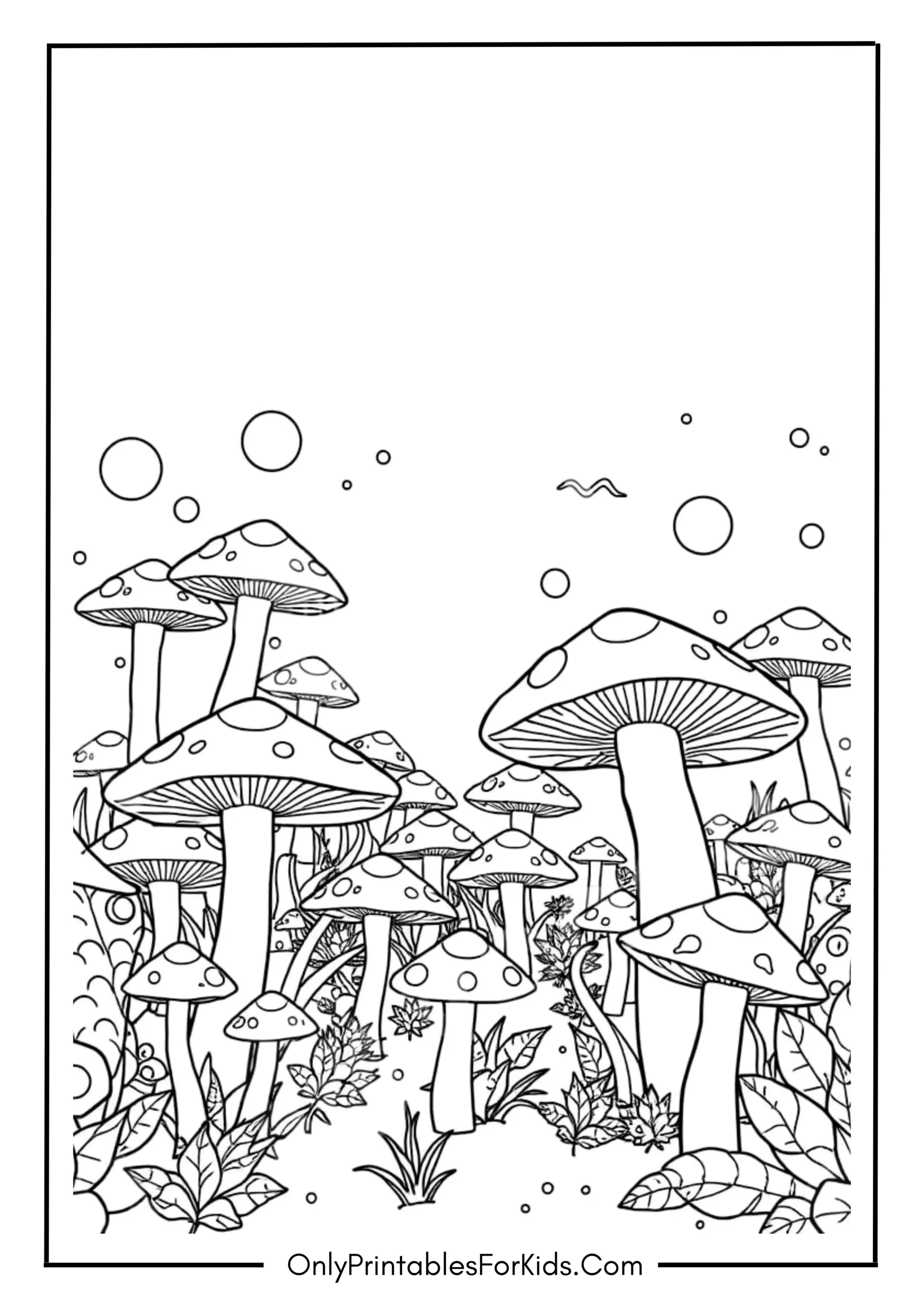 Alien Garden with Glowing Space Mushrooms