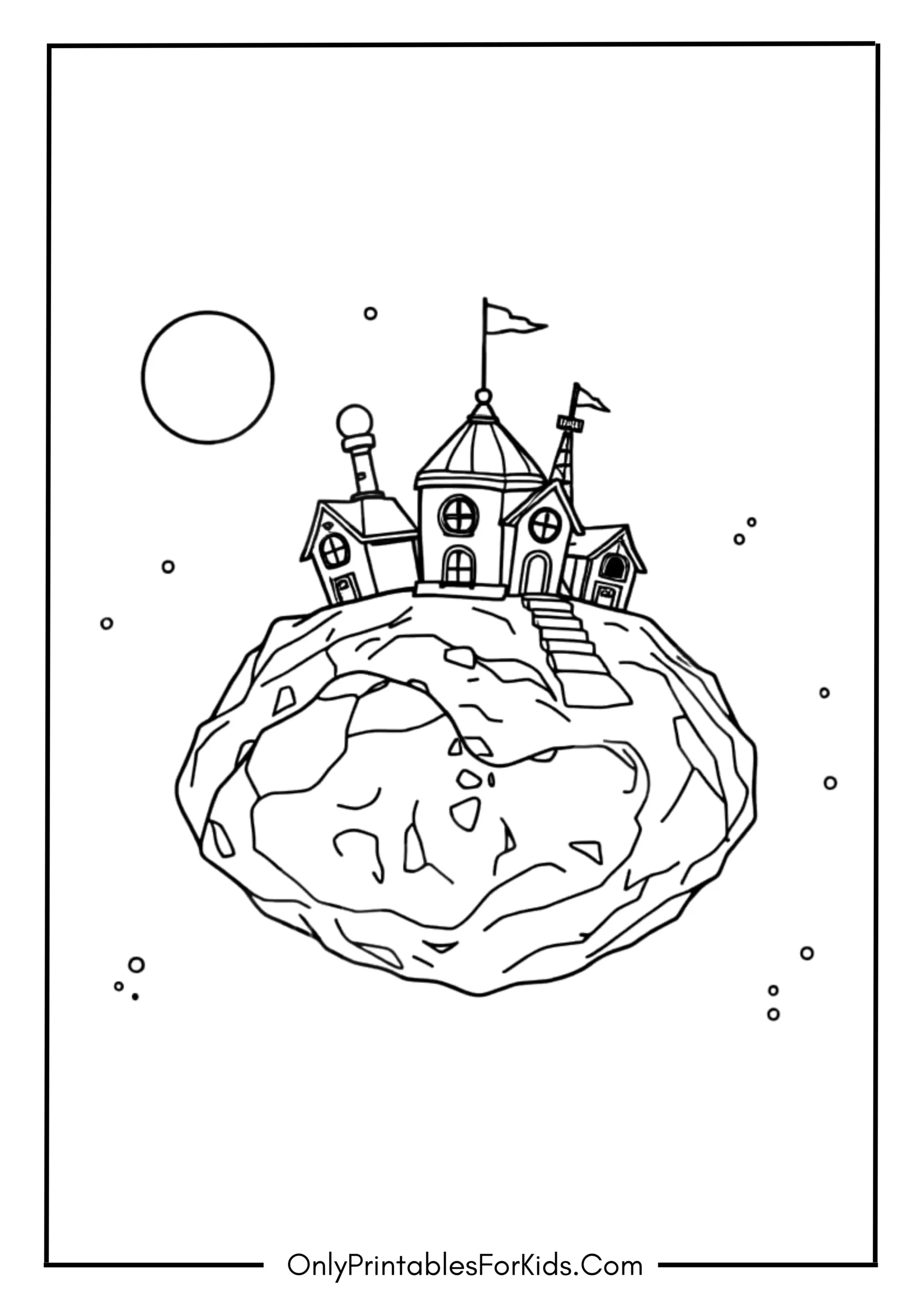 Alien Village on a Floating Asteroid