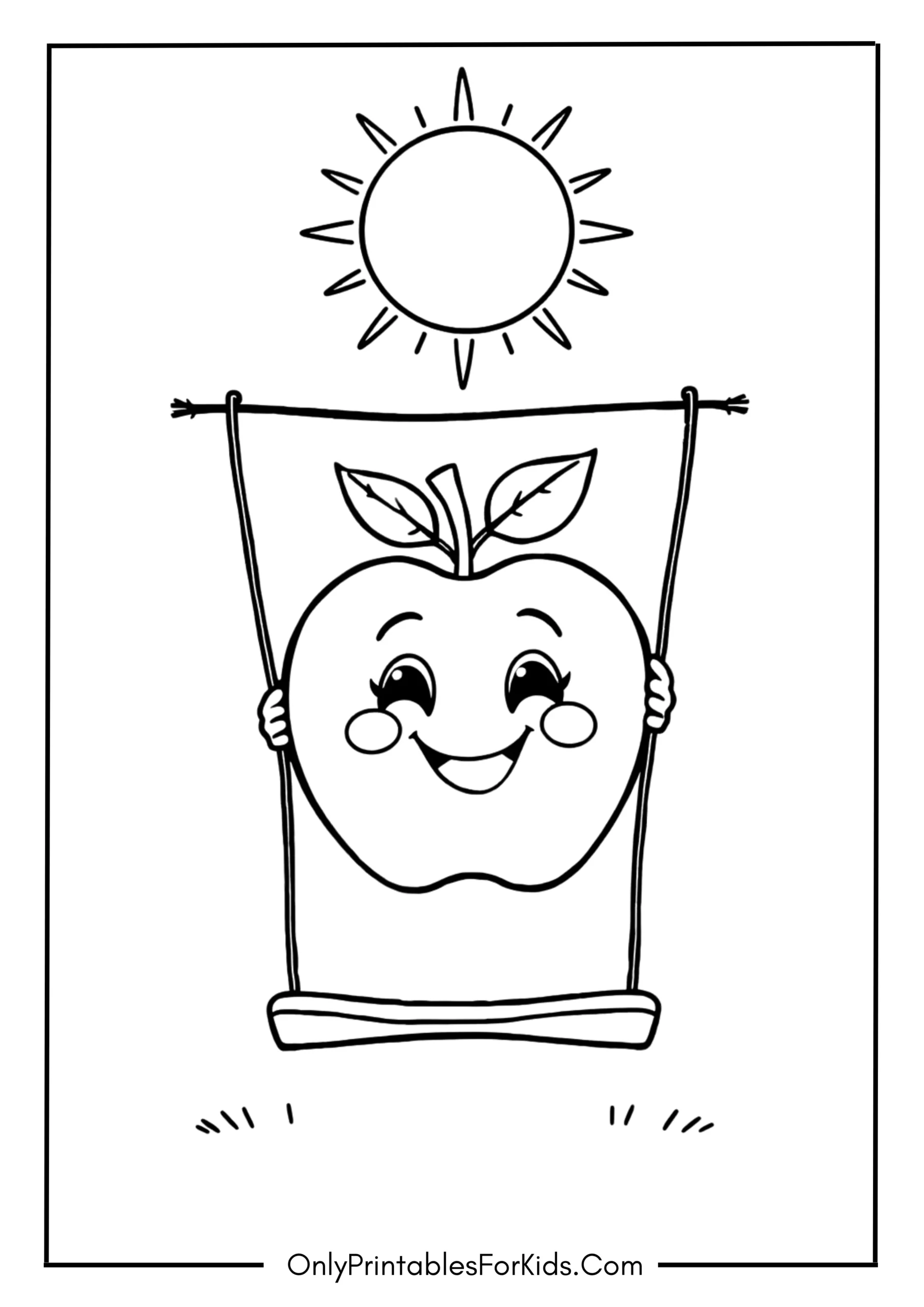 Apple Enjoying a Sunny Day on a Swing