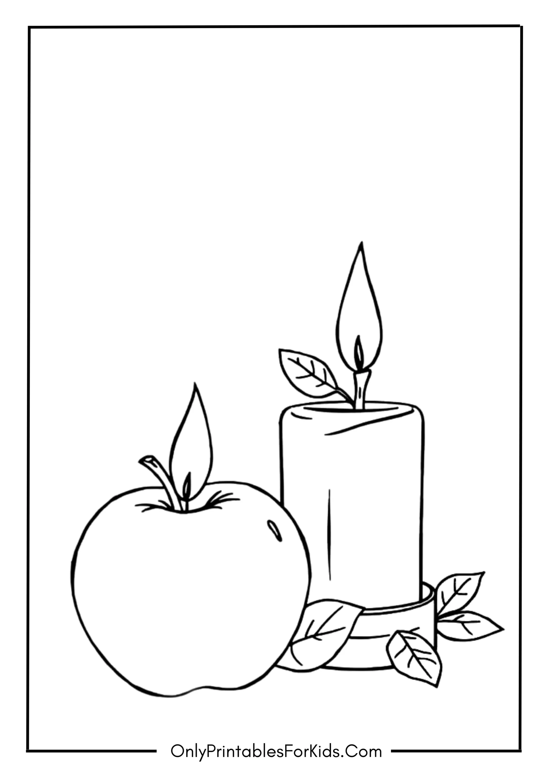 Apple by a Lit Candle in a Rustic Setting