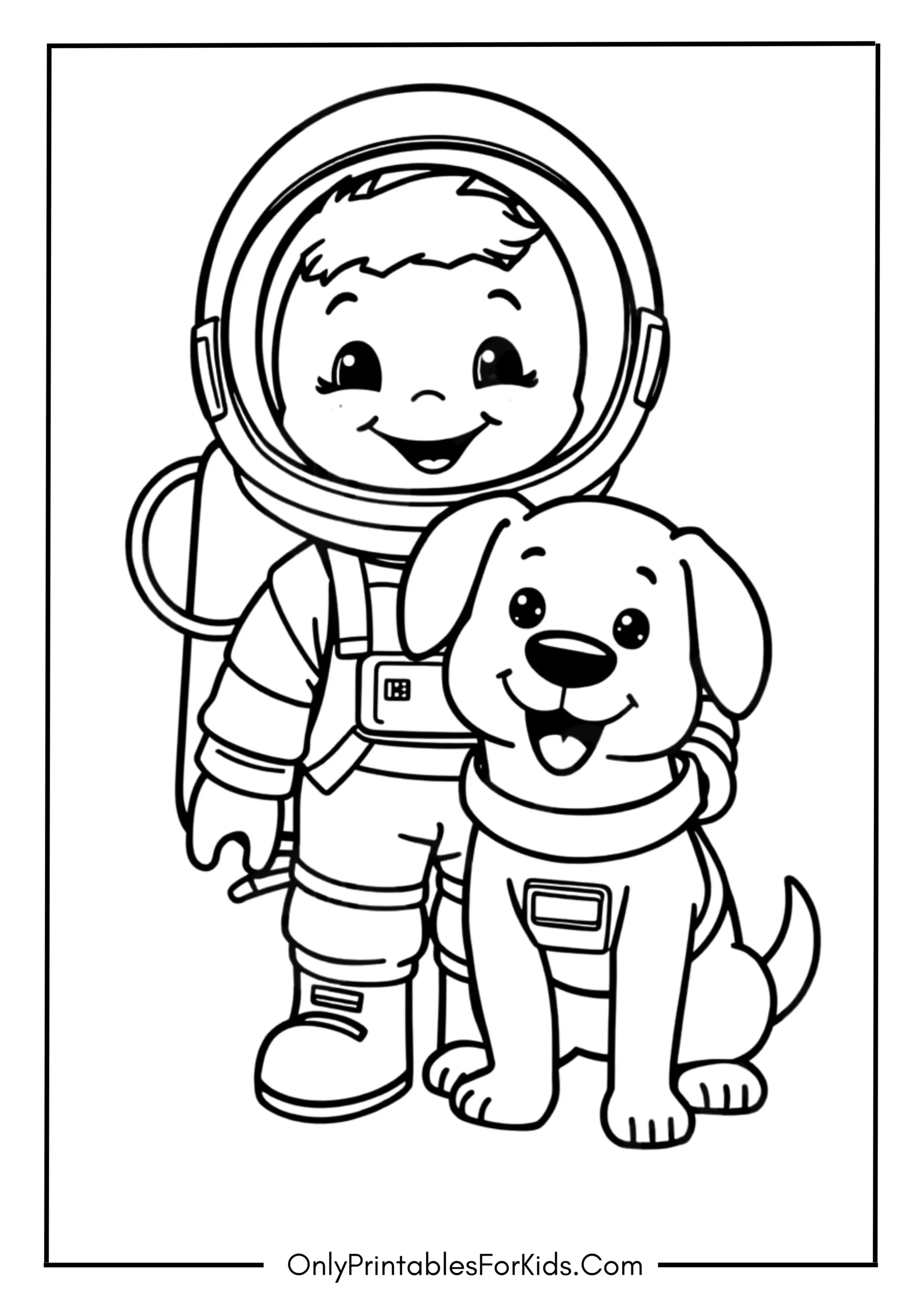 Astronaut and Space Dog Adventure