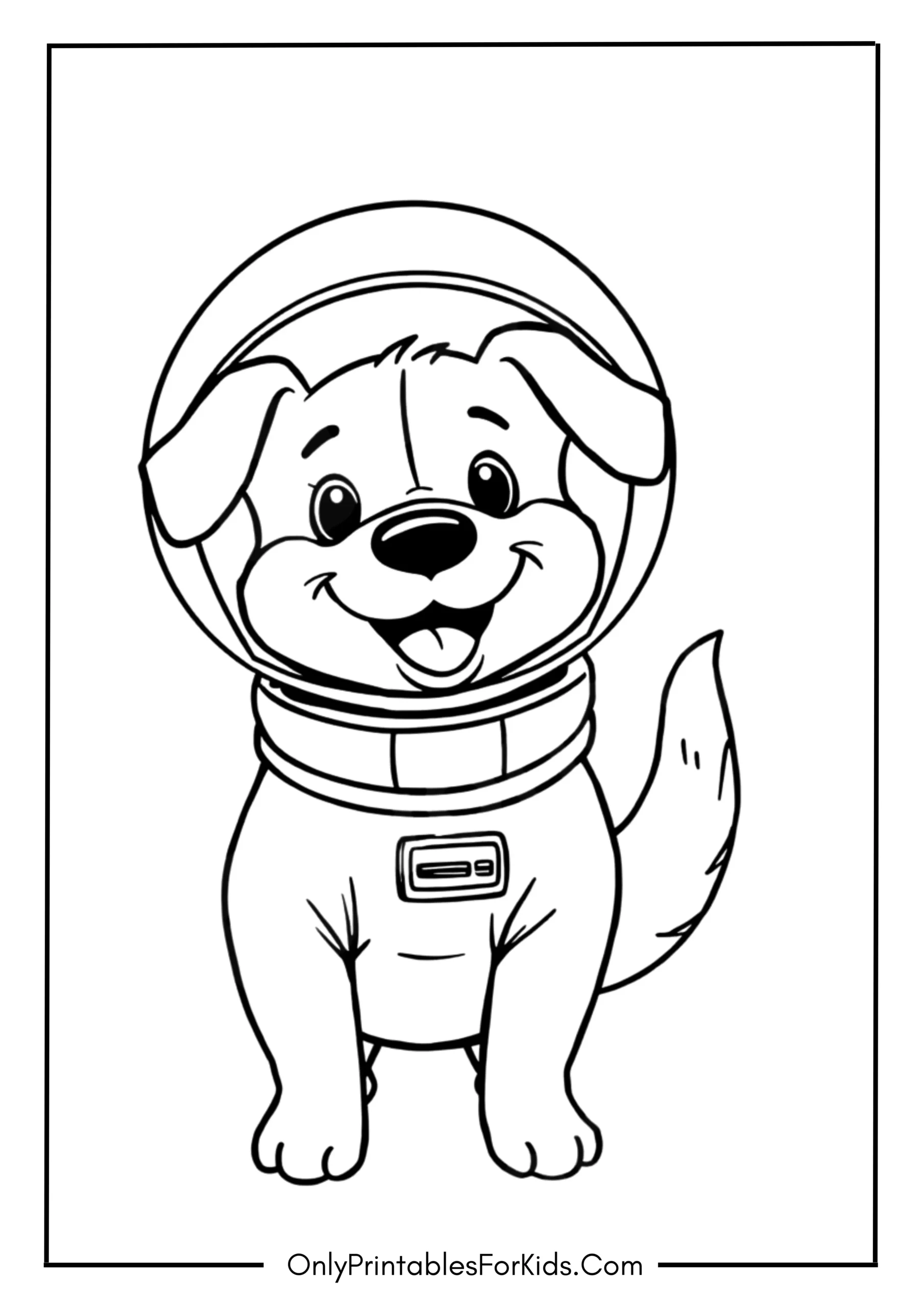 Astronaut’s Pet Space Dog with a Spacesuit