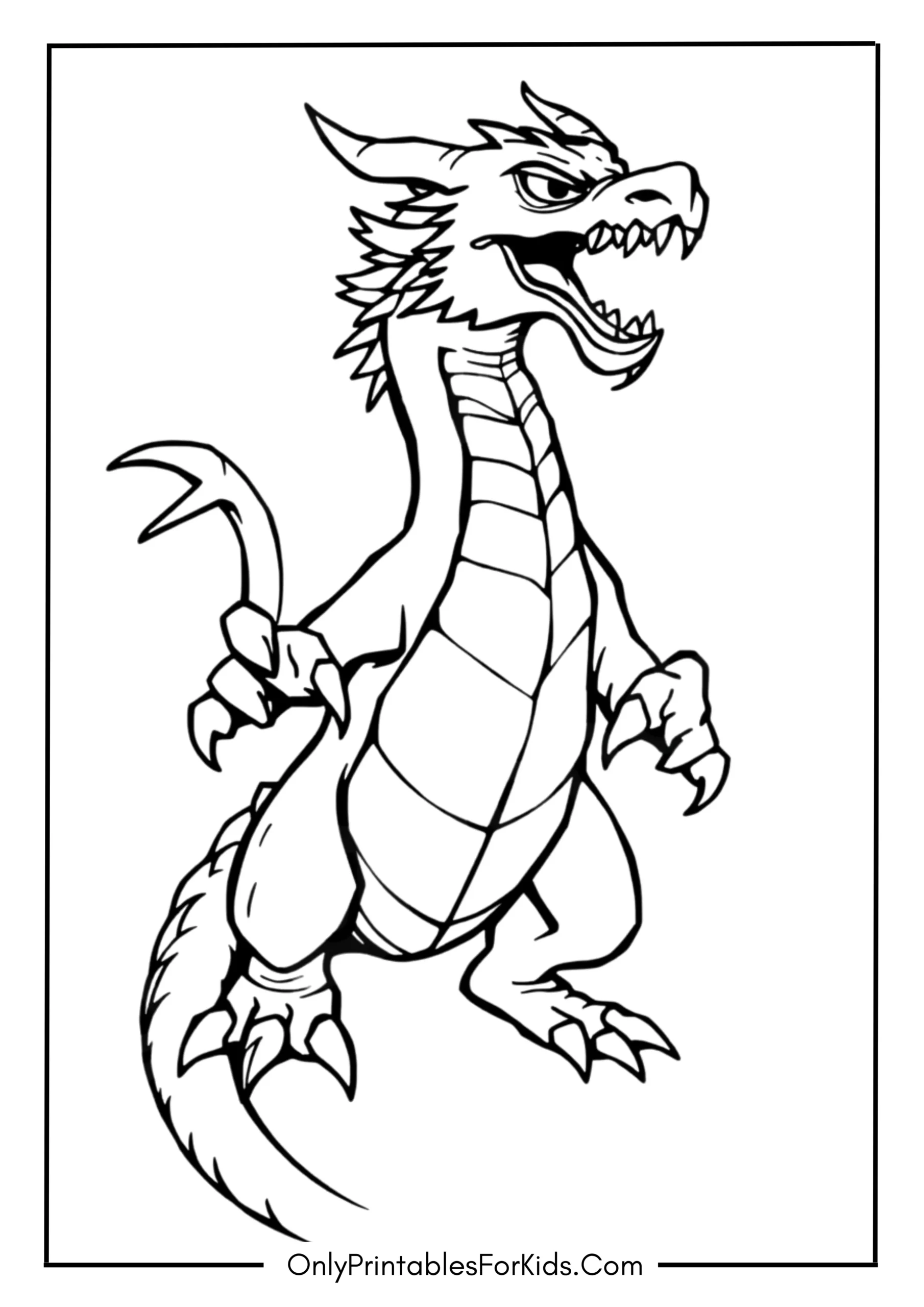 Awesome Dragon Coloring Page