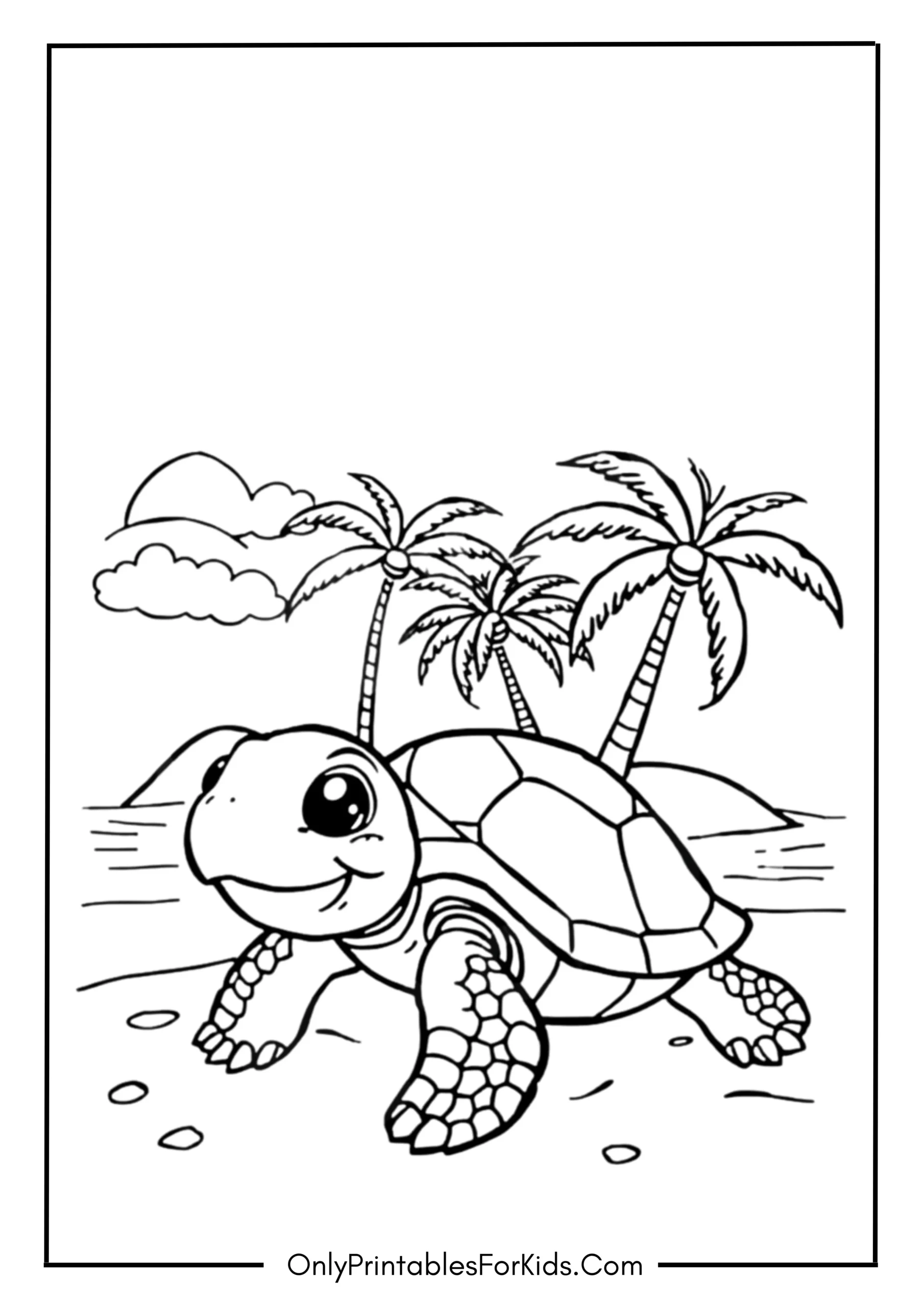 Baby Turtle on an Island Adventure