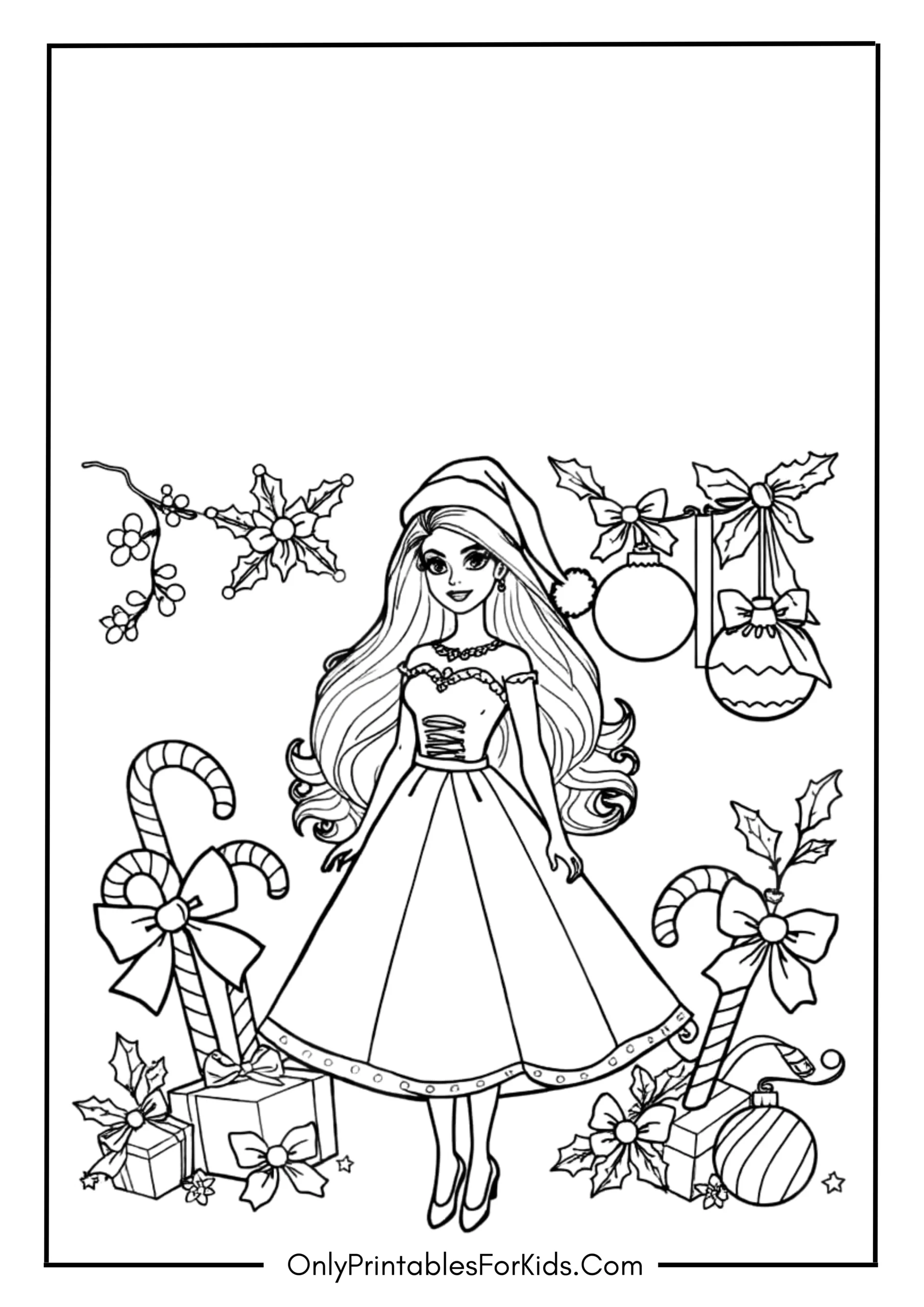 Barbie Christmas Coloring Pages