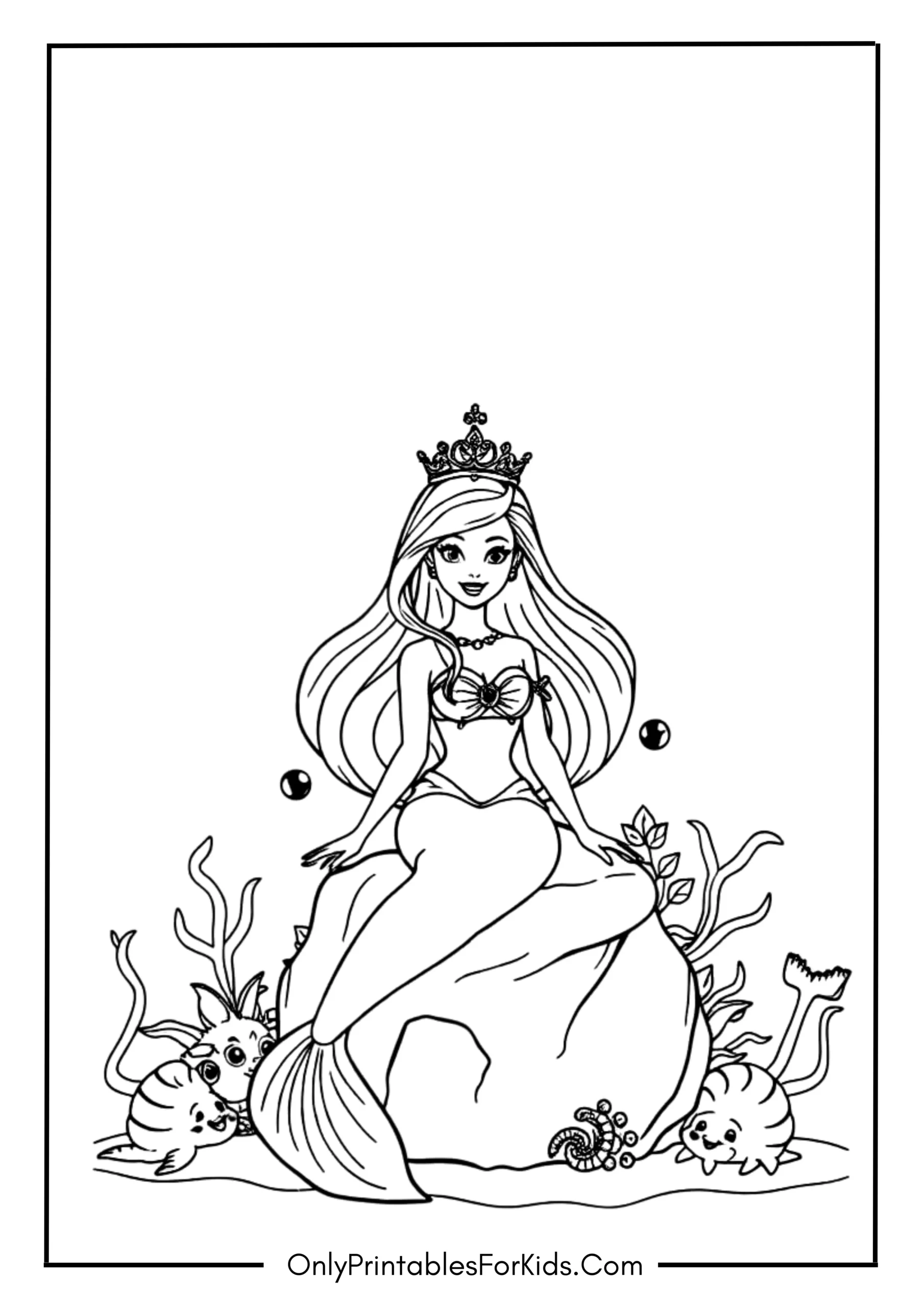 Barbie and the Mermaid Tale Coloring Page scaled