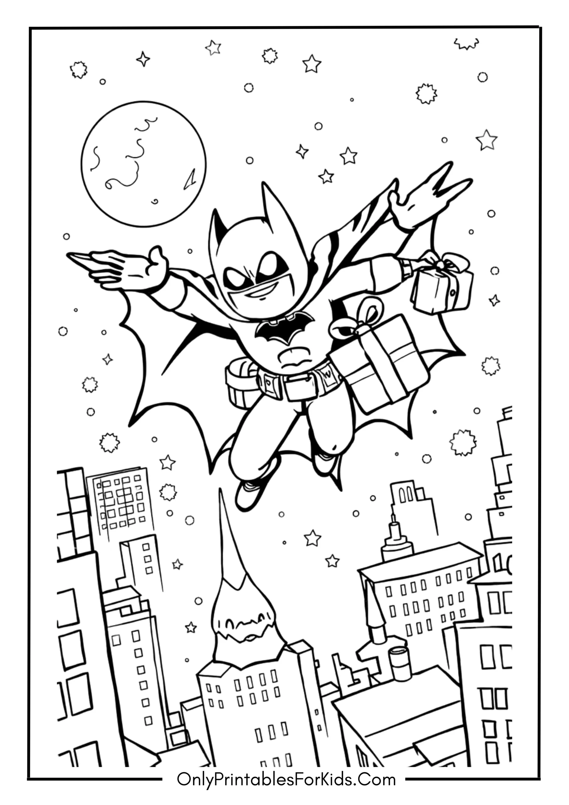 Batman Delivering Presents in Gotham City