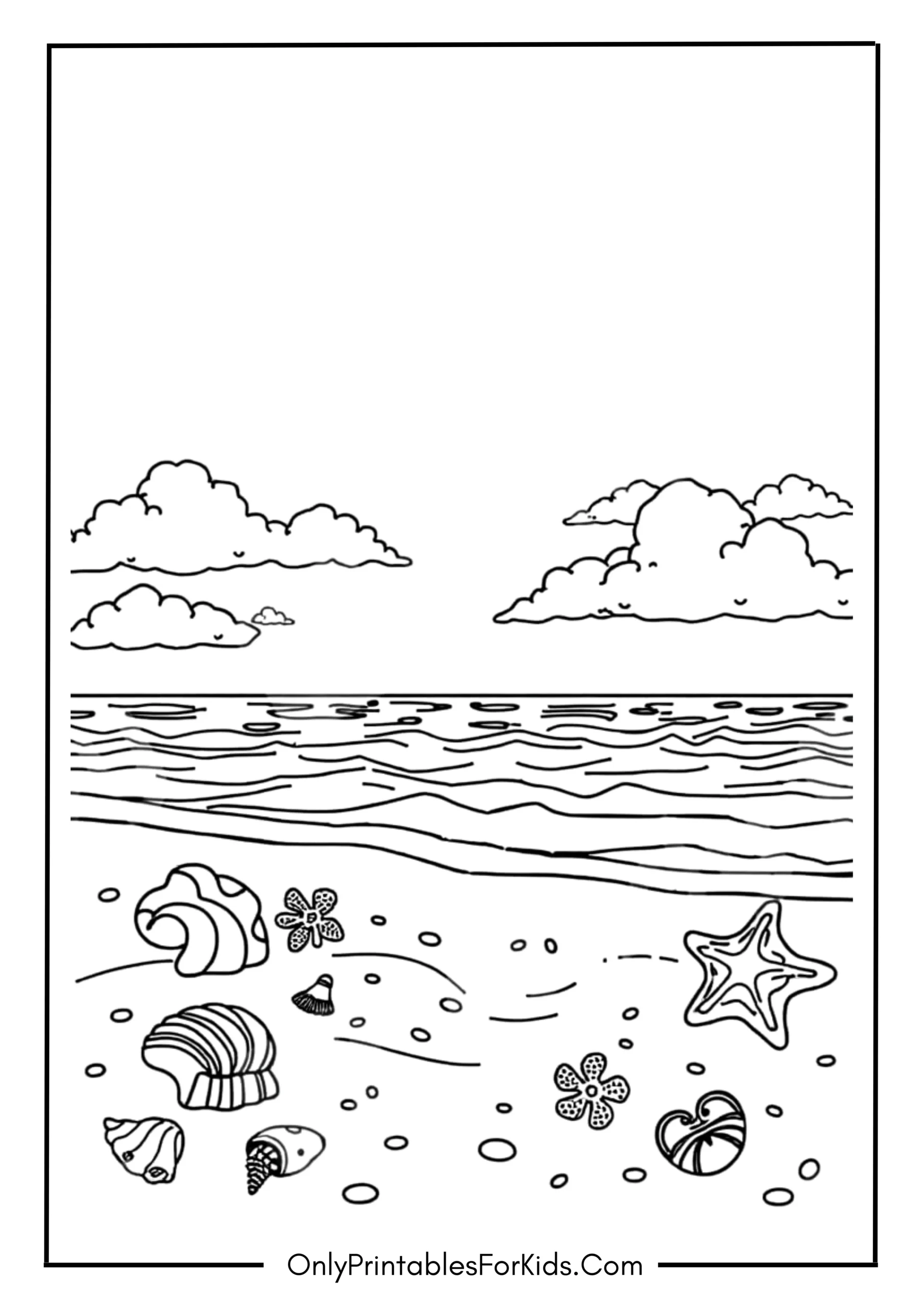 Beach Summer Coloring Page