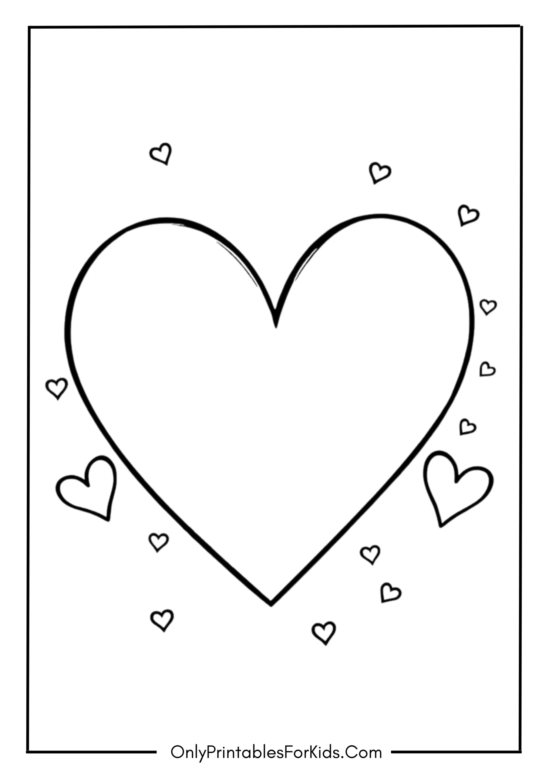 Big Simple Heart Coloring Page
