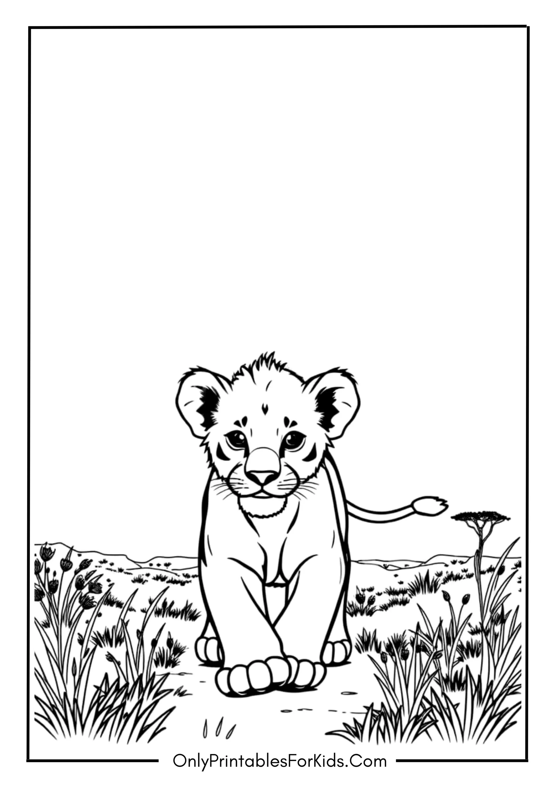 Brave Lion Cub Leading The Way