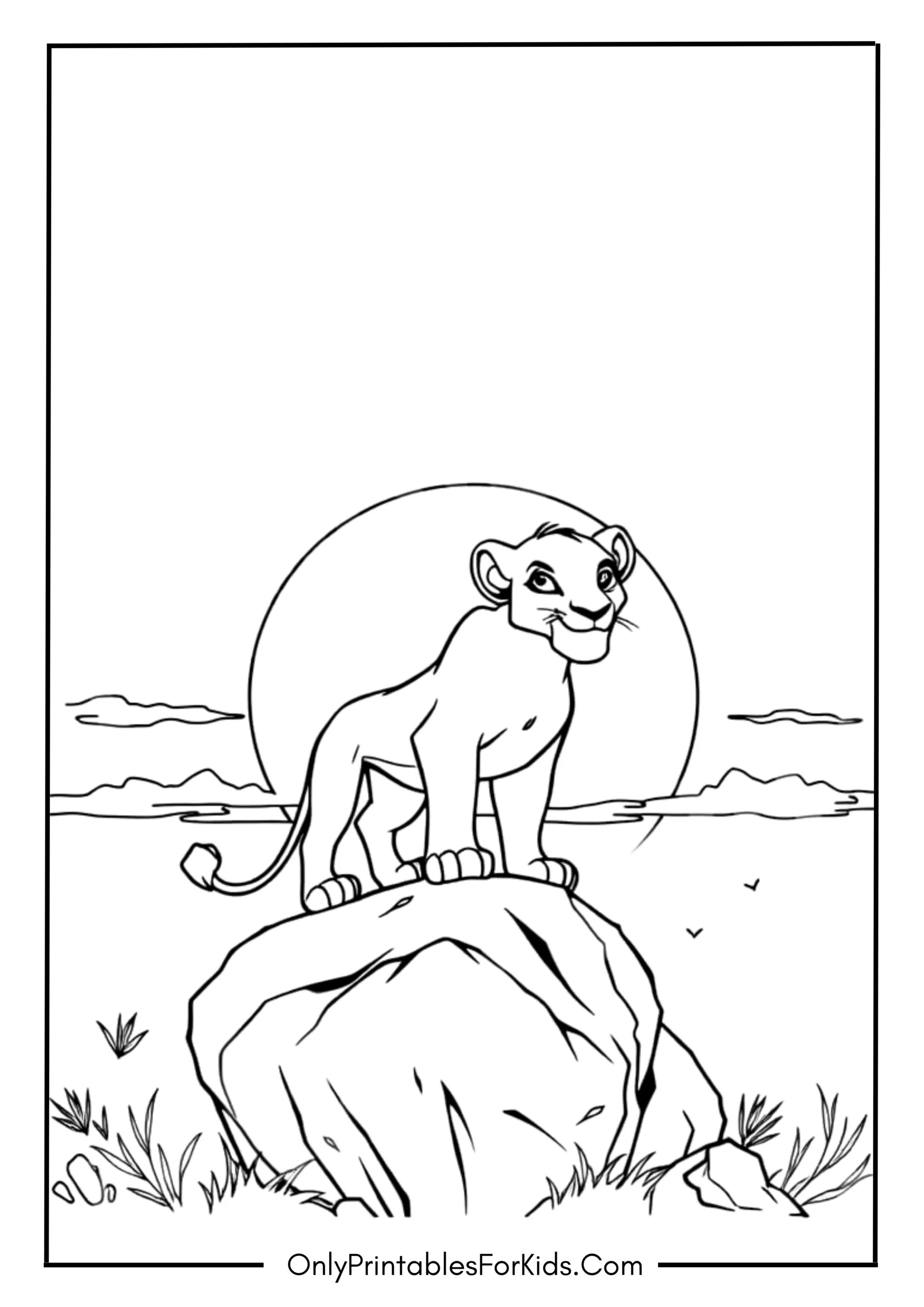 Brave Simba Standing Tall In The Sunset