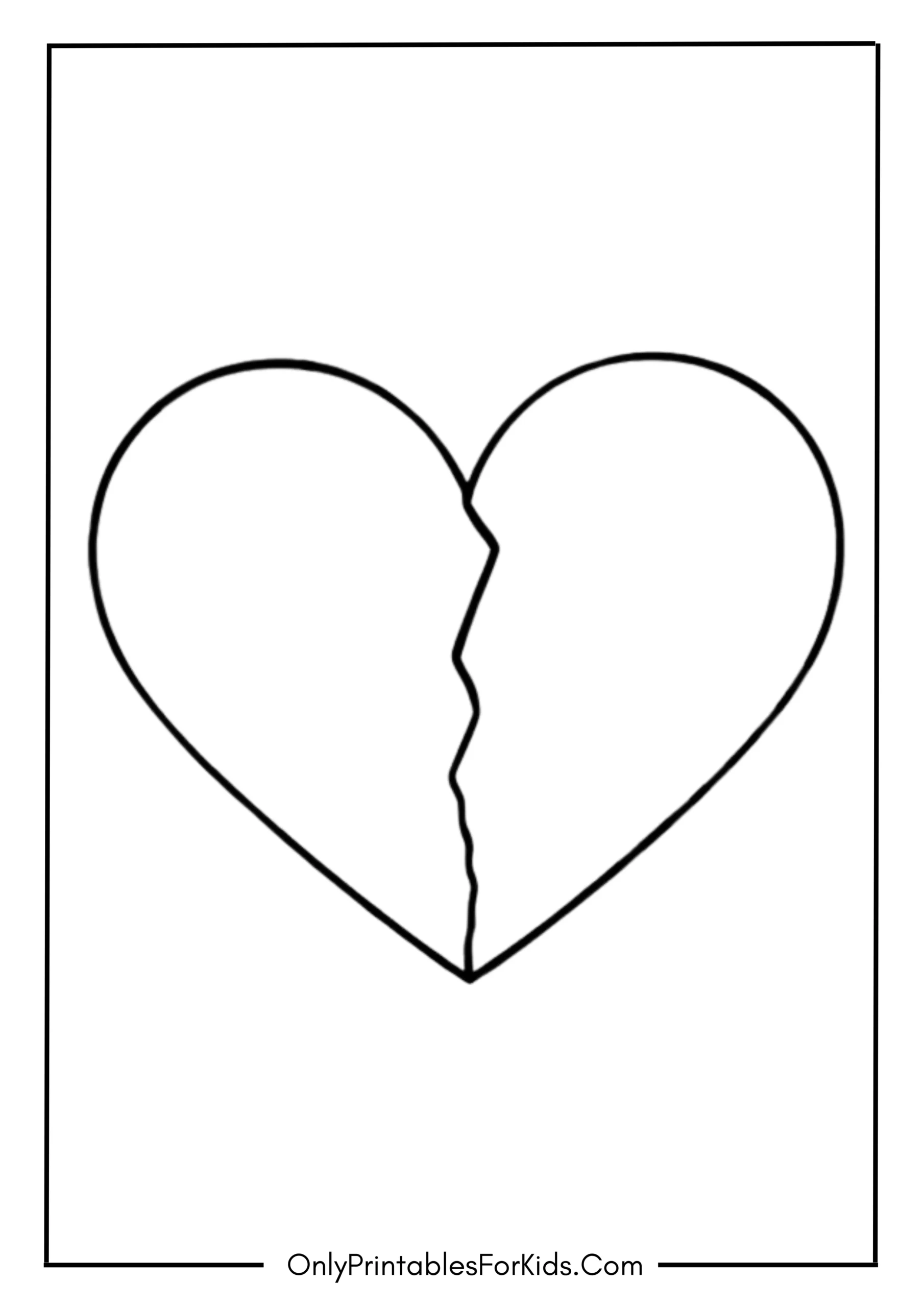 Broken Heart Coloring Page