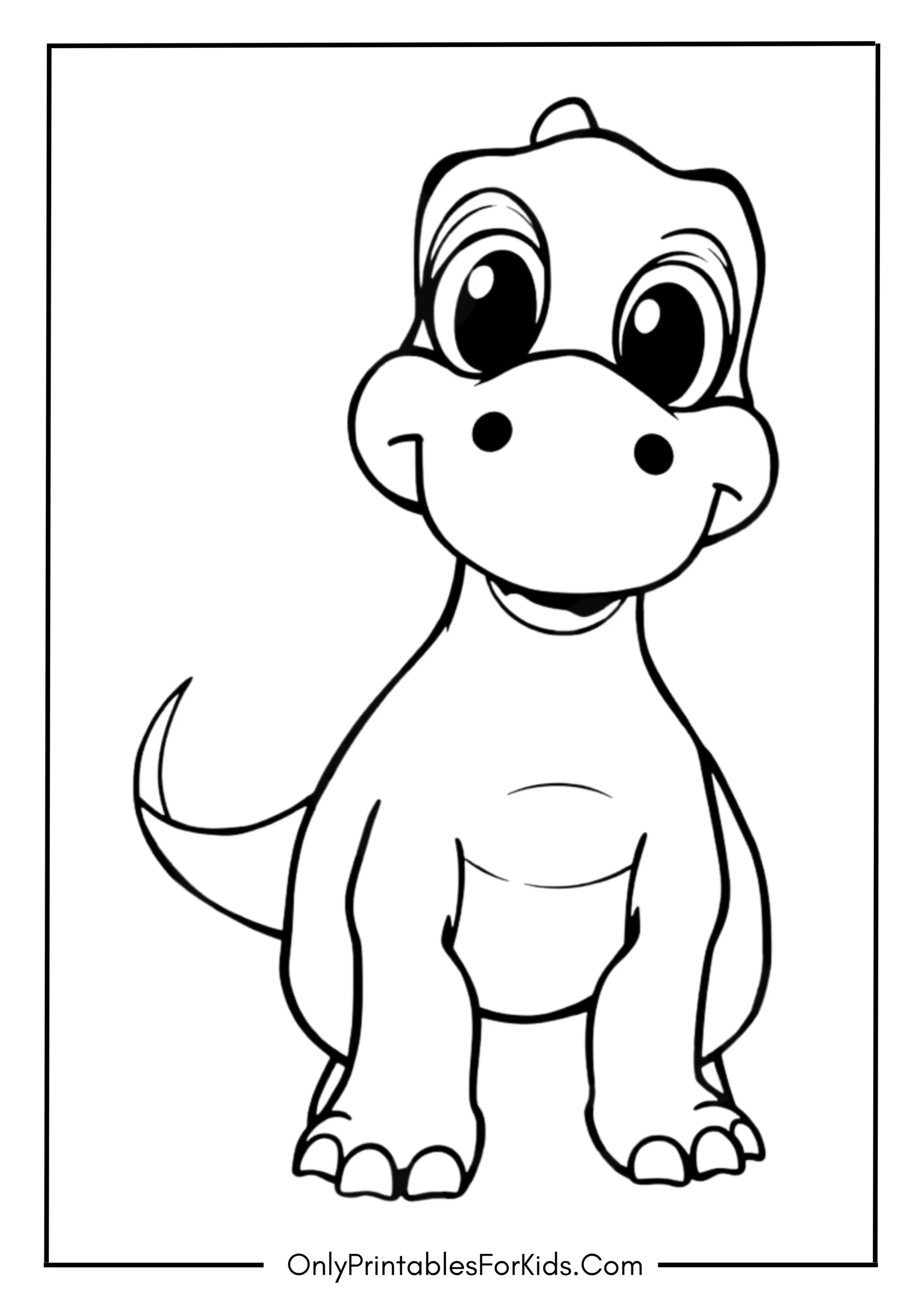 Cartoon Dinosaur Coloring Page