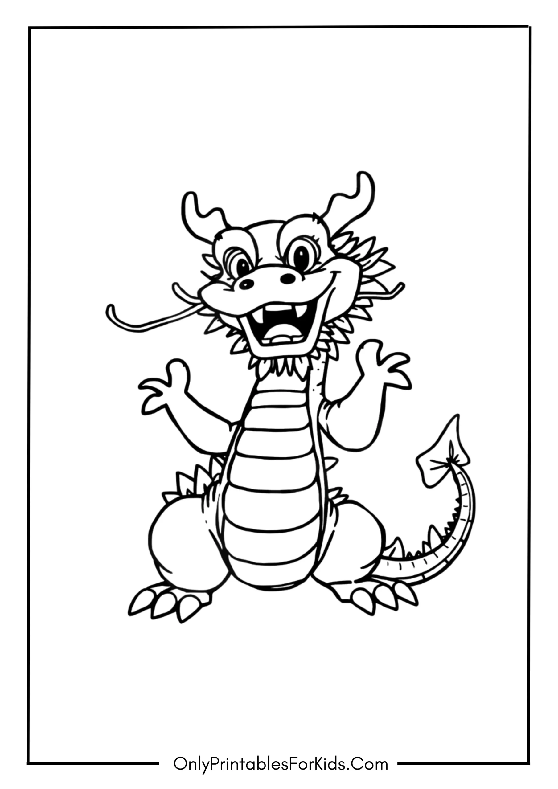 Chinese Year of the Dragon Coloring Page