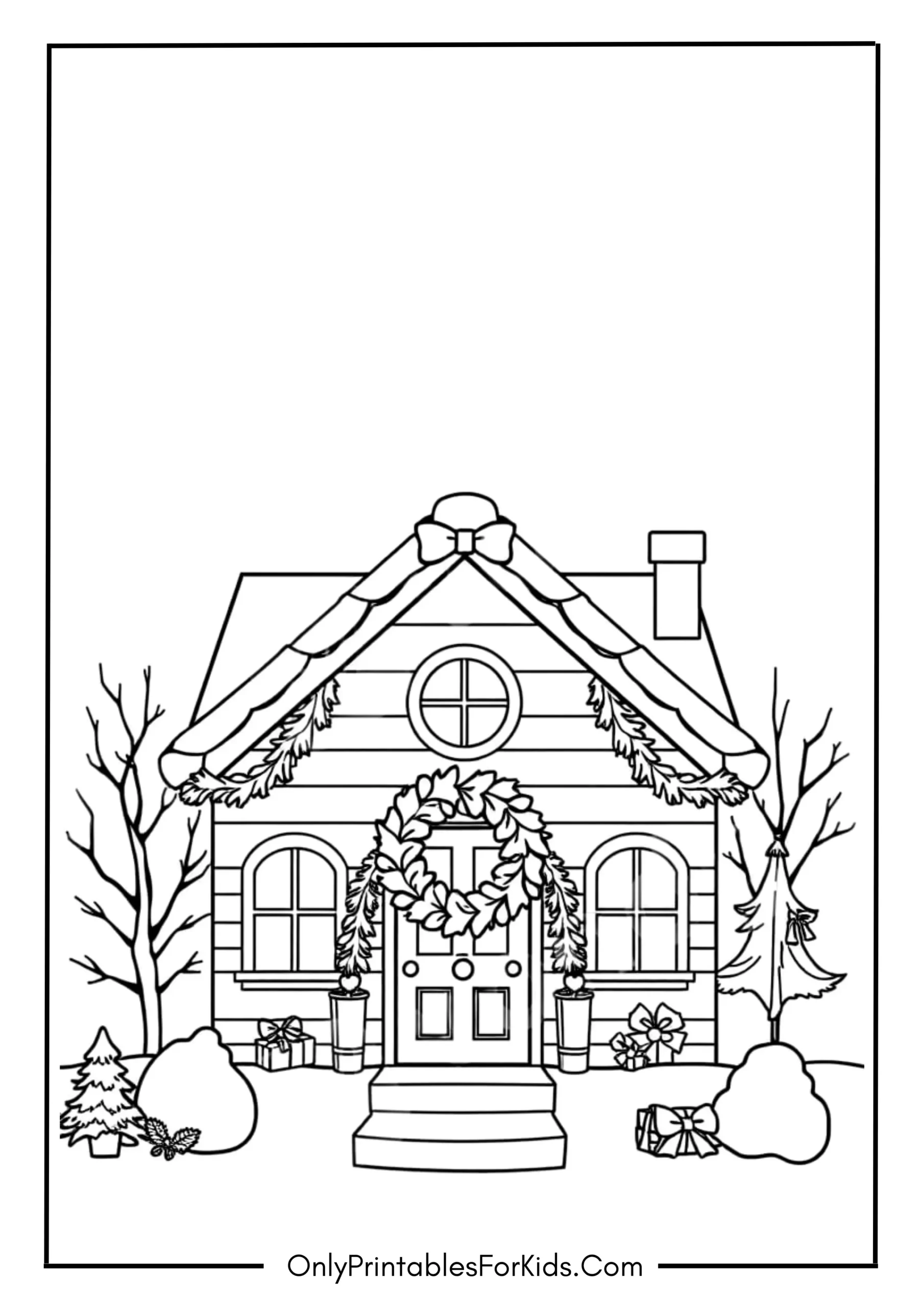 Christmas House with Wreath 1 scaled