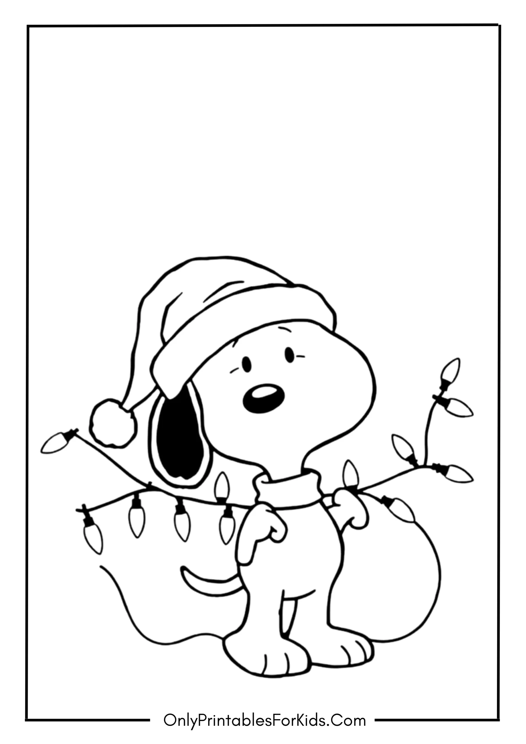 Christmas Snoopy Coloring Pages