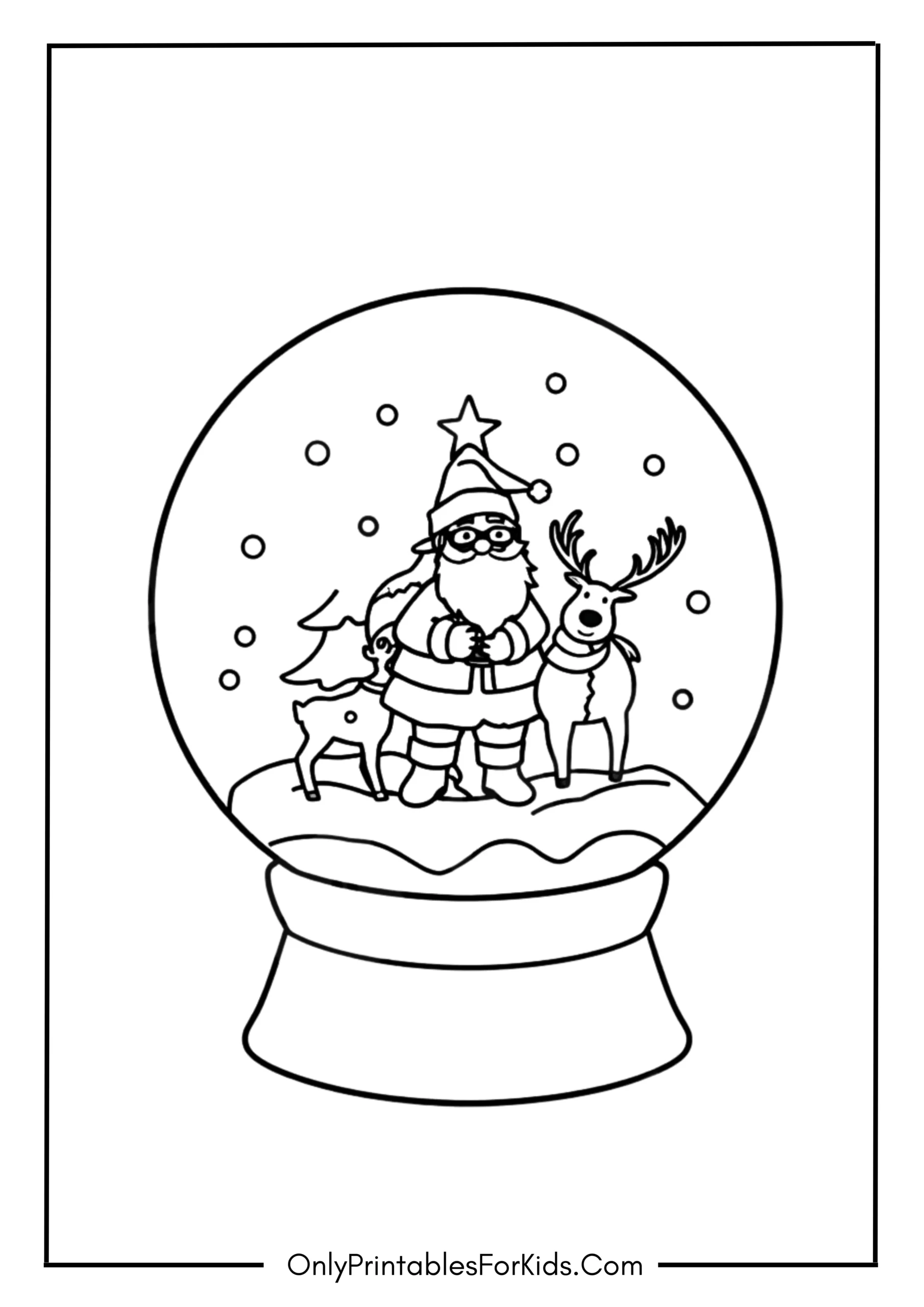Christmas Snow Globe Coloring Page