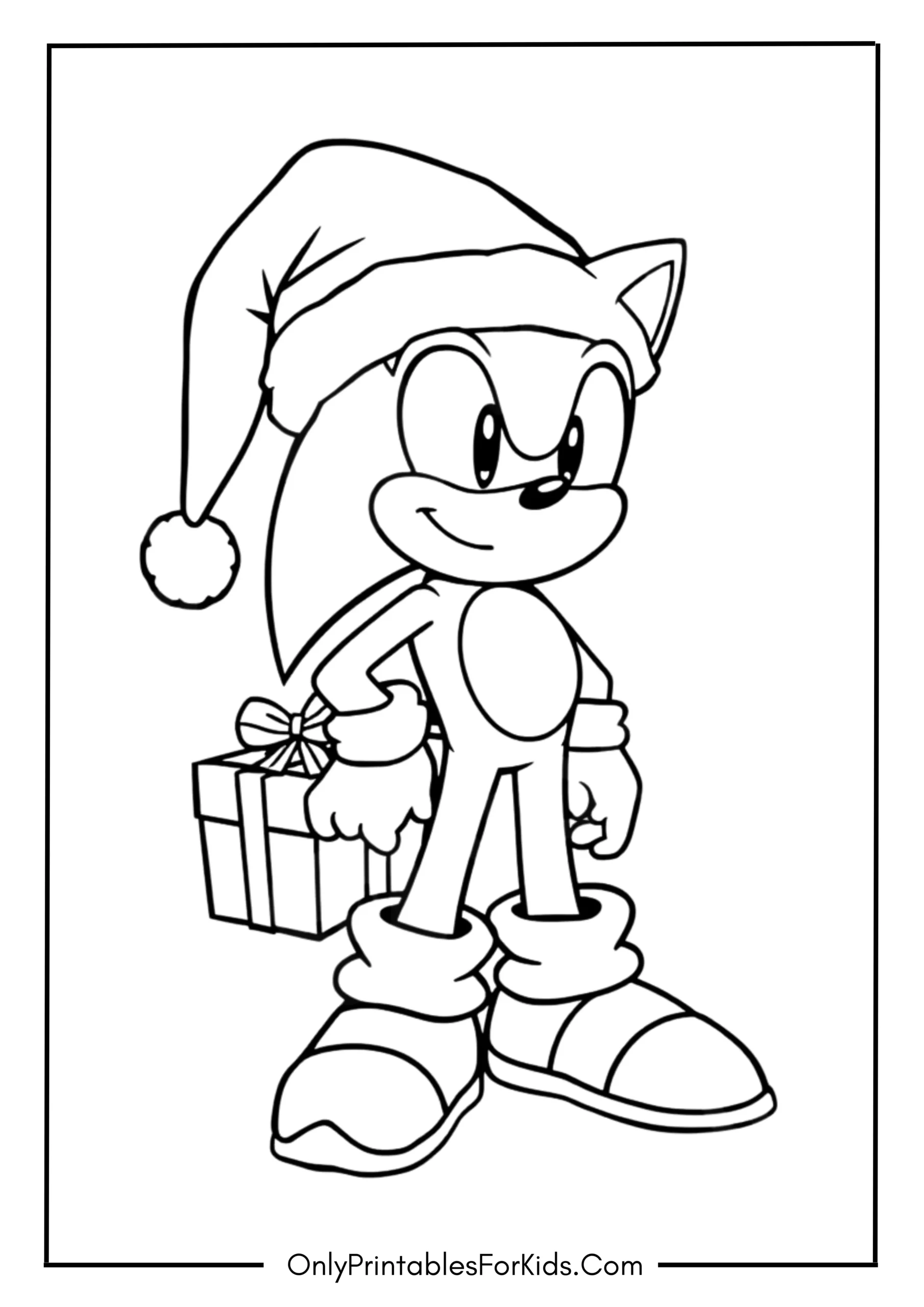 Christmas Sonic Coloring Page