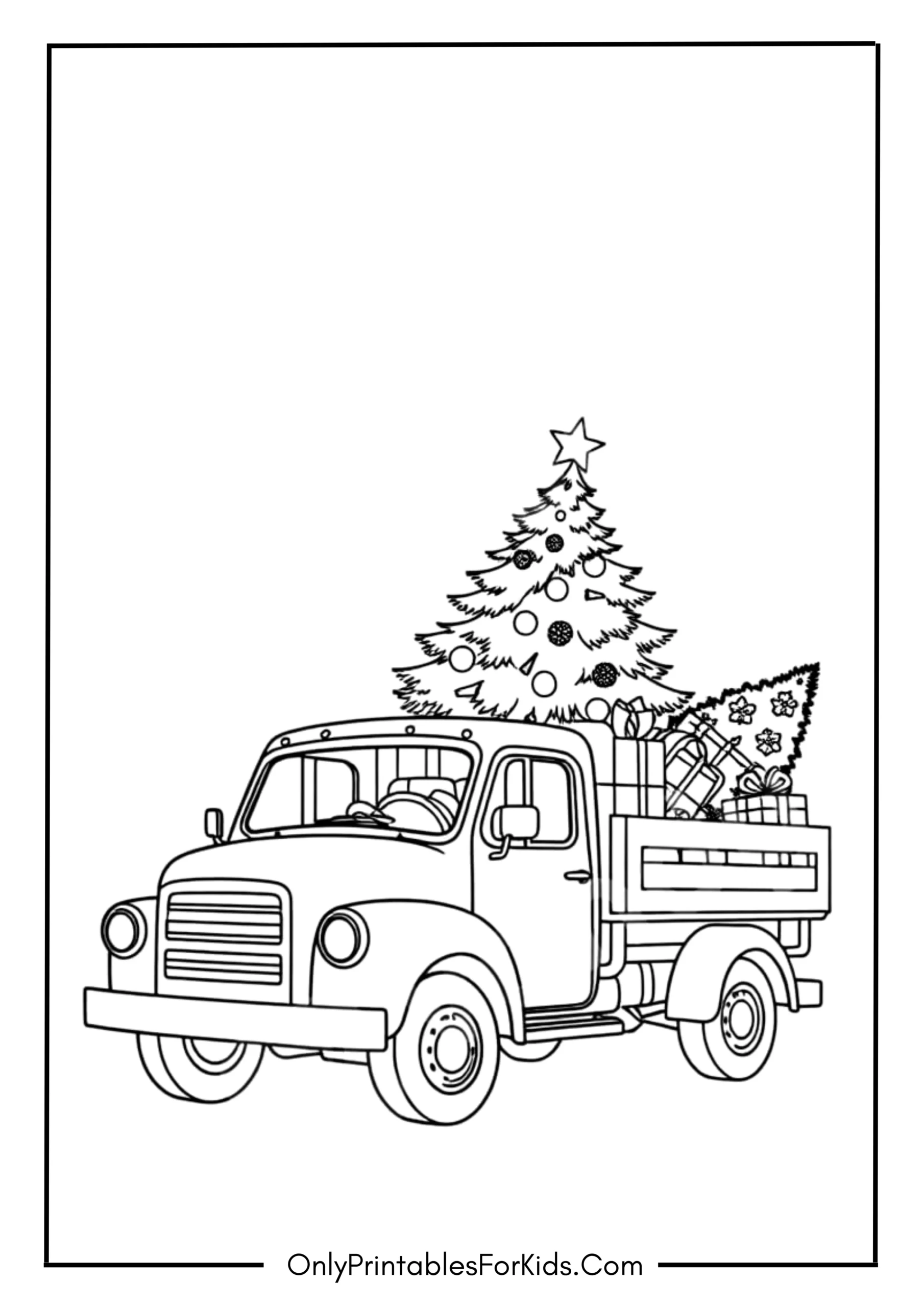 Christmas Truck Coloring Page