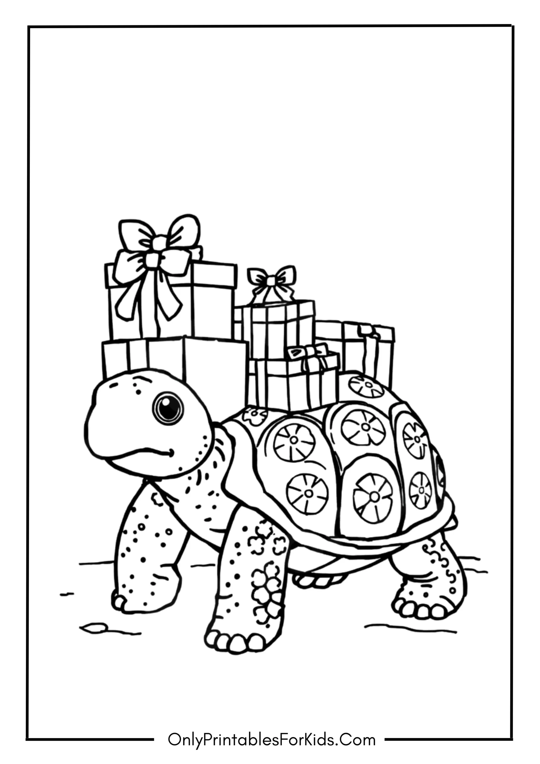 Christmas Turtle with Gift Boxes
