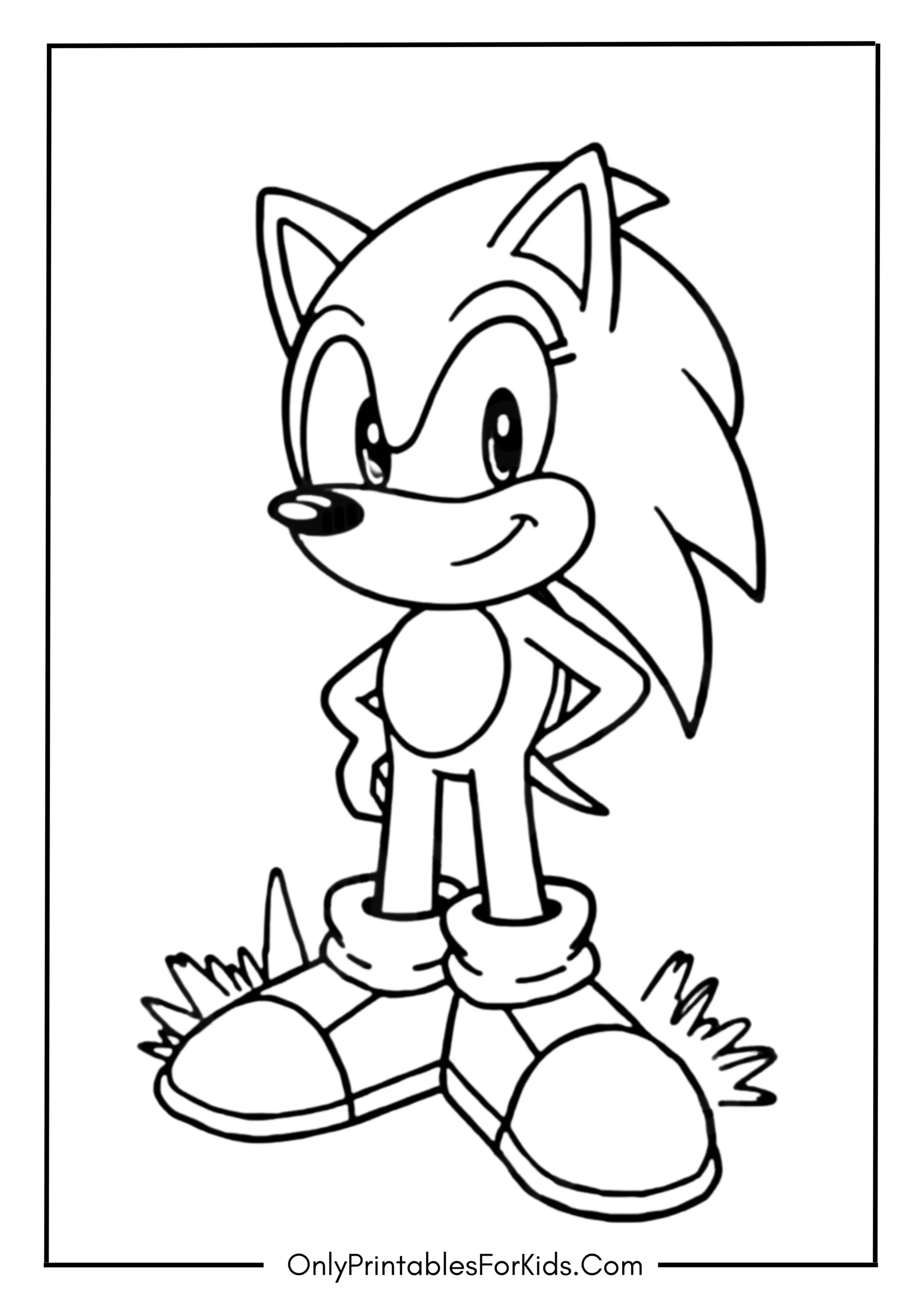 Classic Sonic Coloring Page