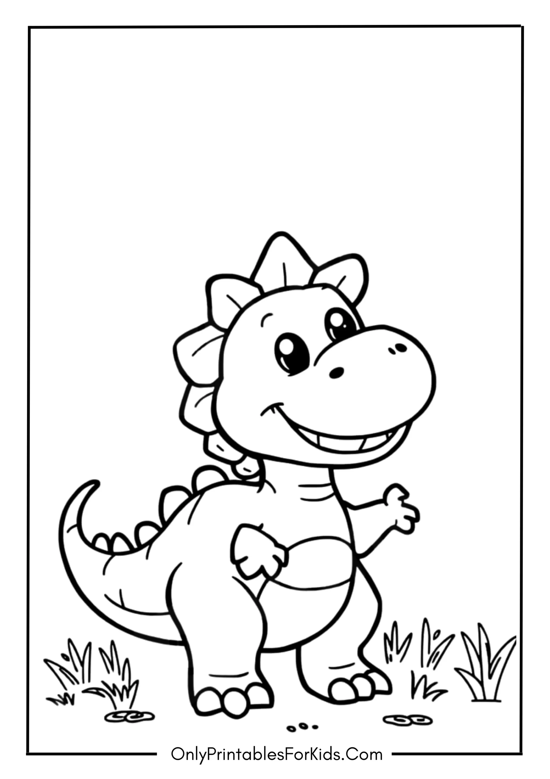 Cute Dinosaur Coloring Page