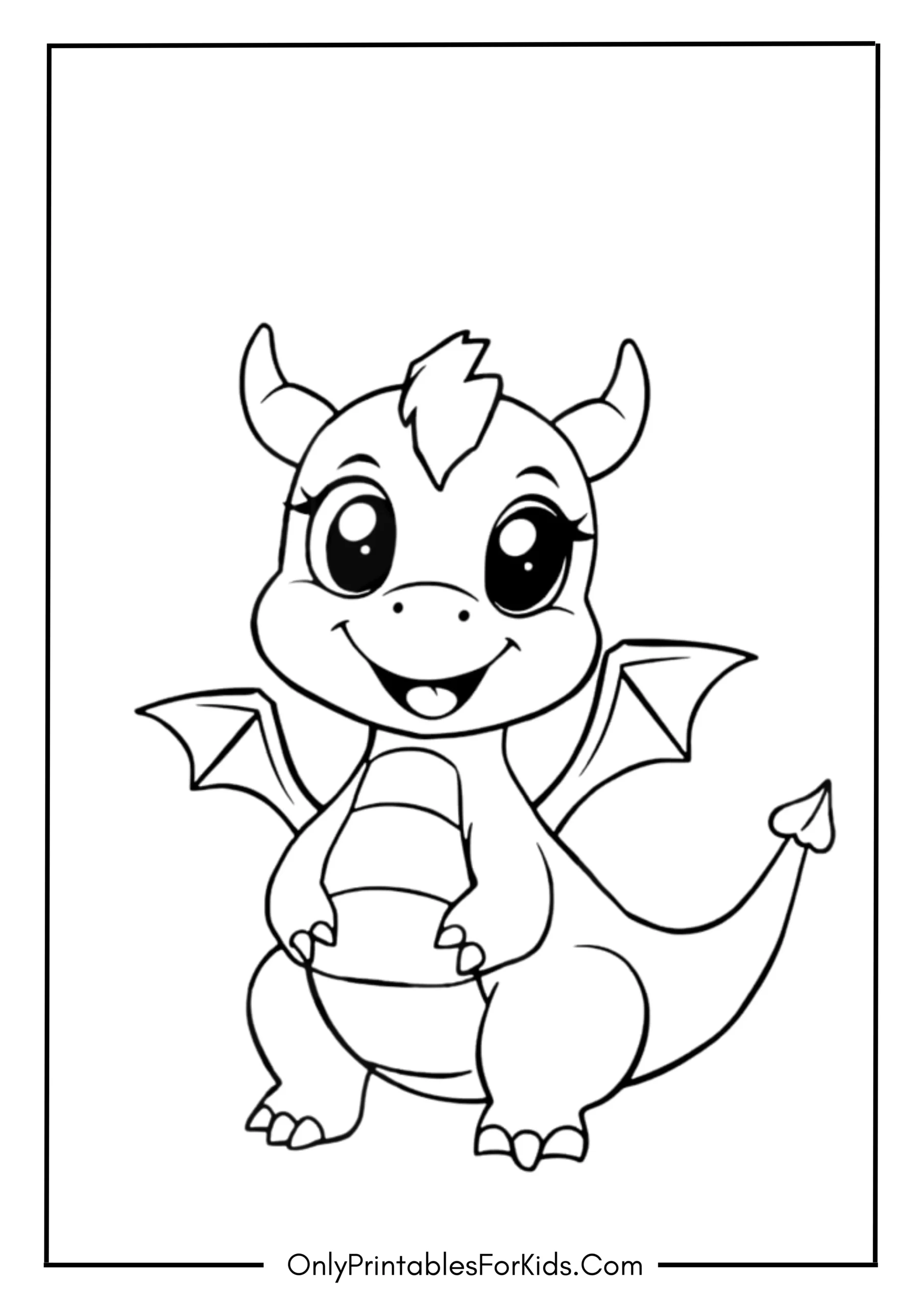 Cute Dragon Coloring Page