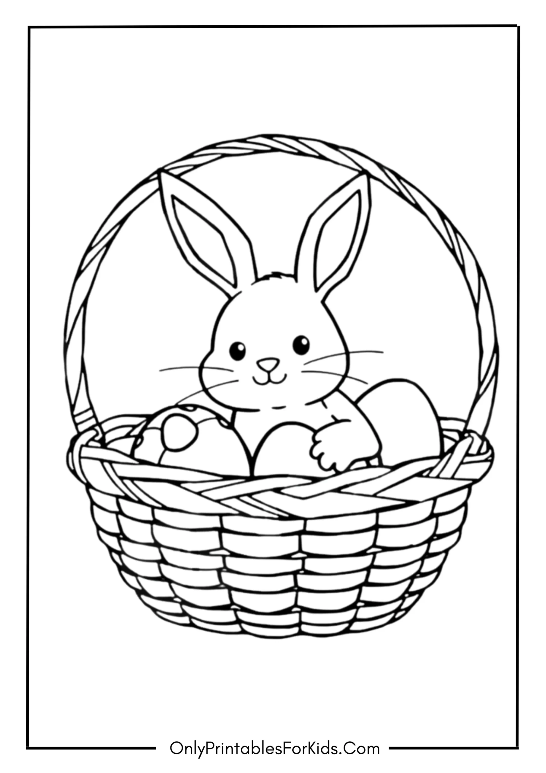 Cute Easter Bunny Coloring Page