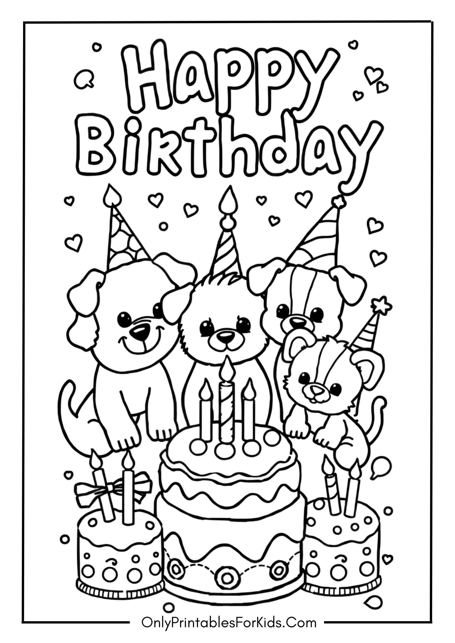 Cute Happy Birthday Coloring Pages