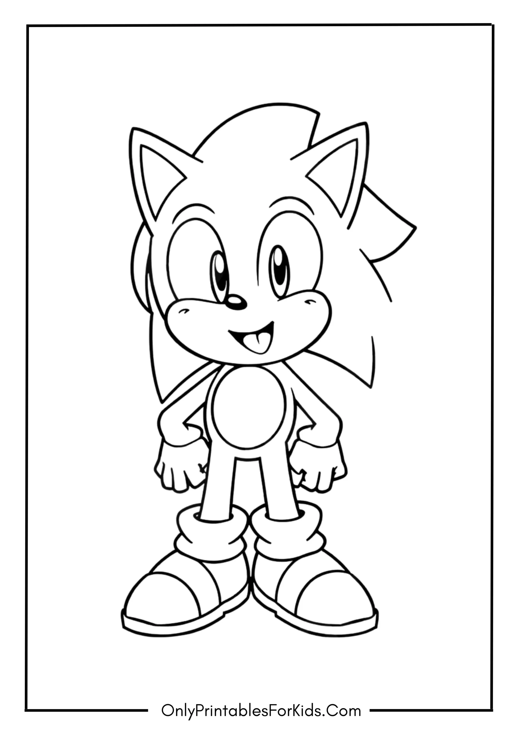 Cute Sonic Coloring Page