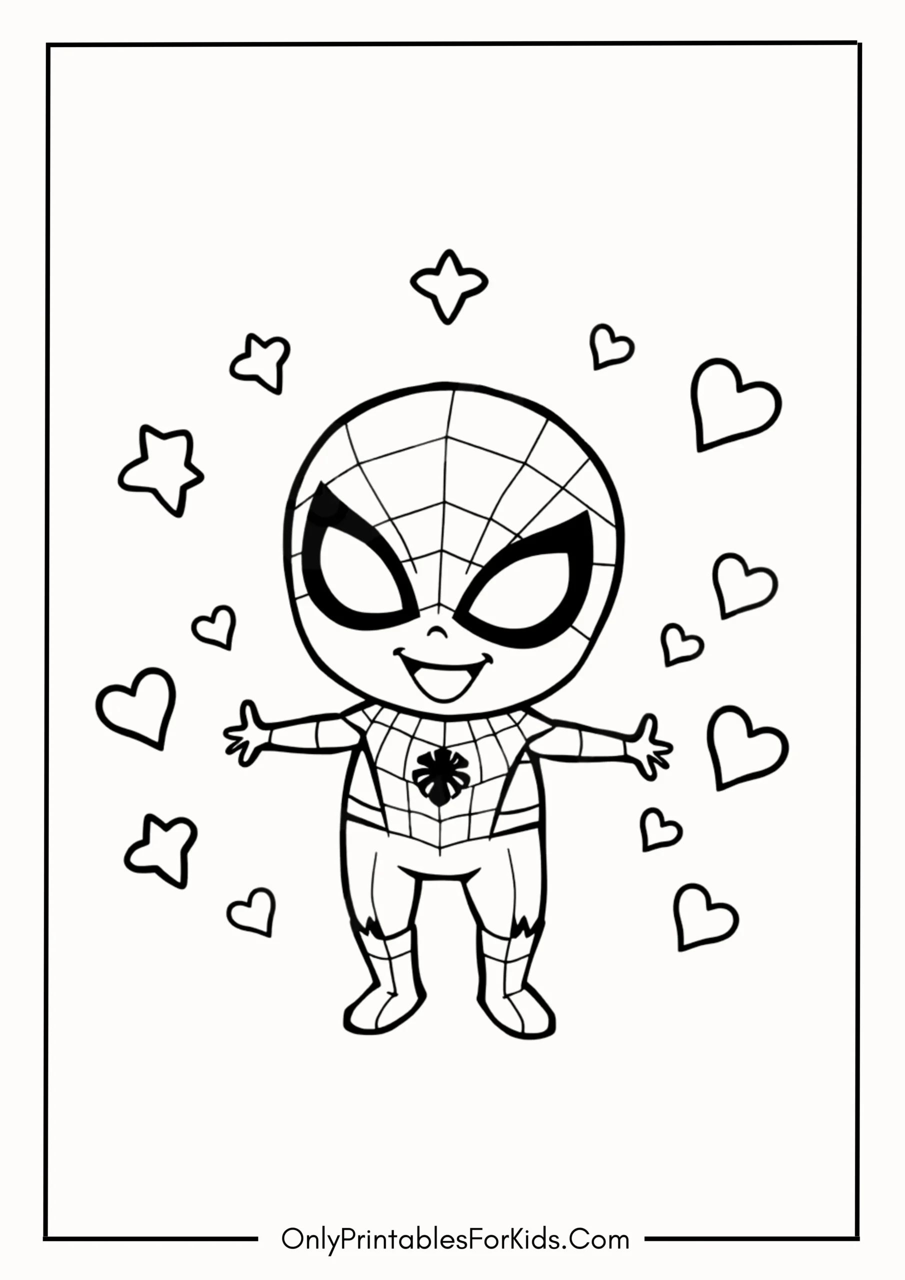 Cute Spider-Man Coloring Page