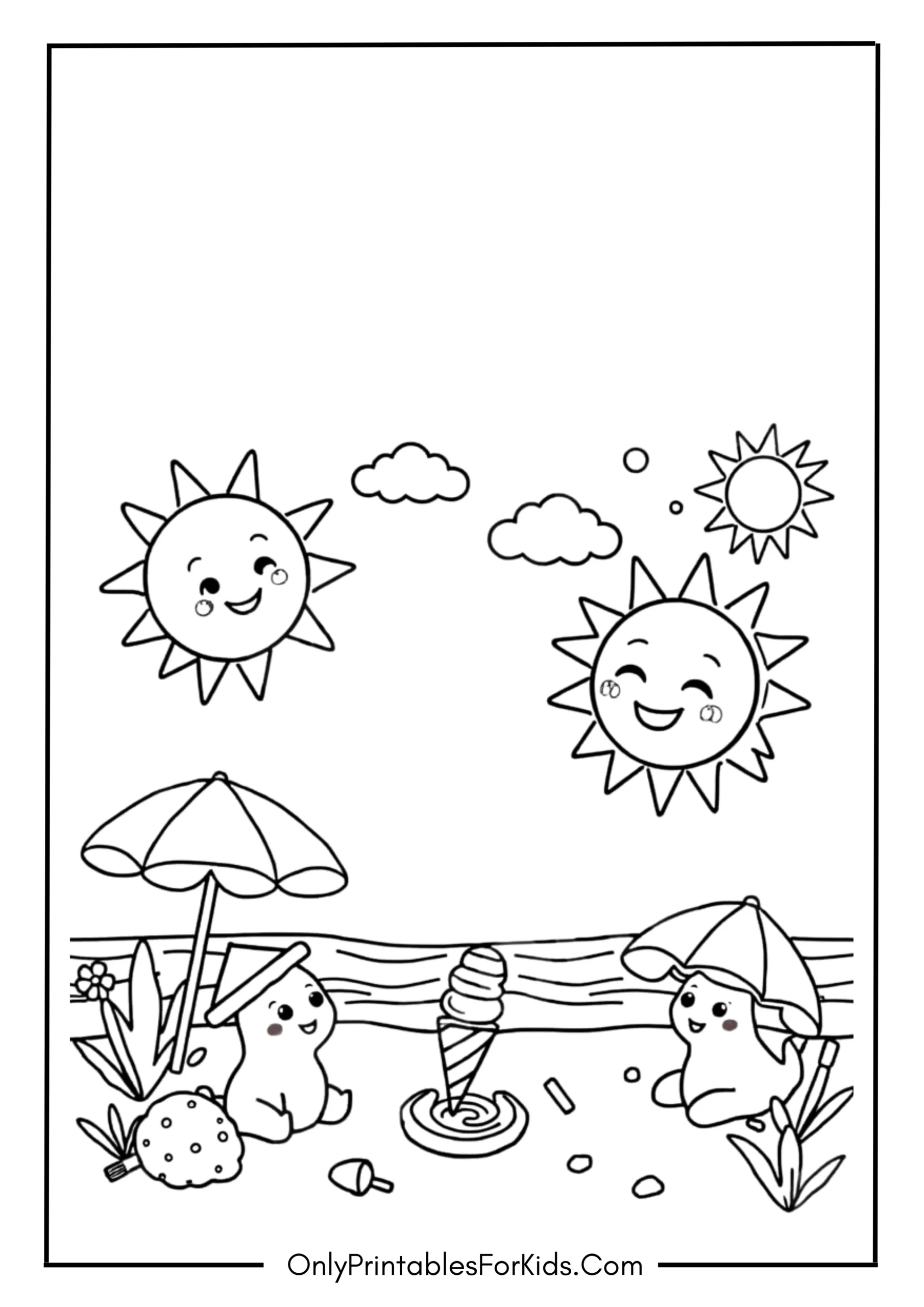 Cute Summer Coloring Page