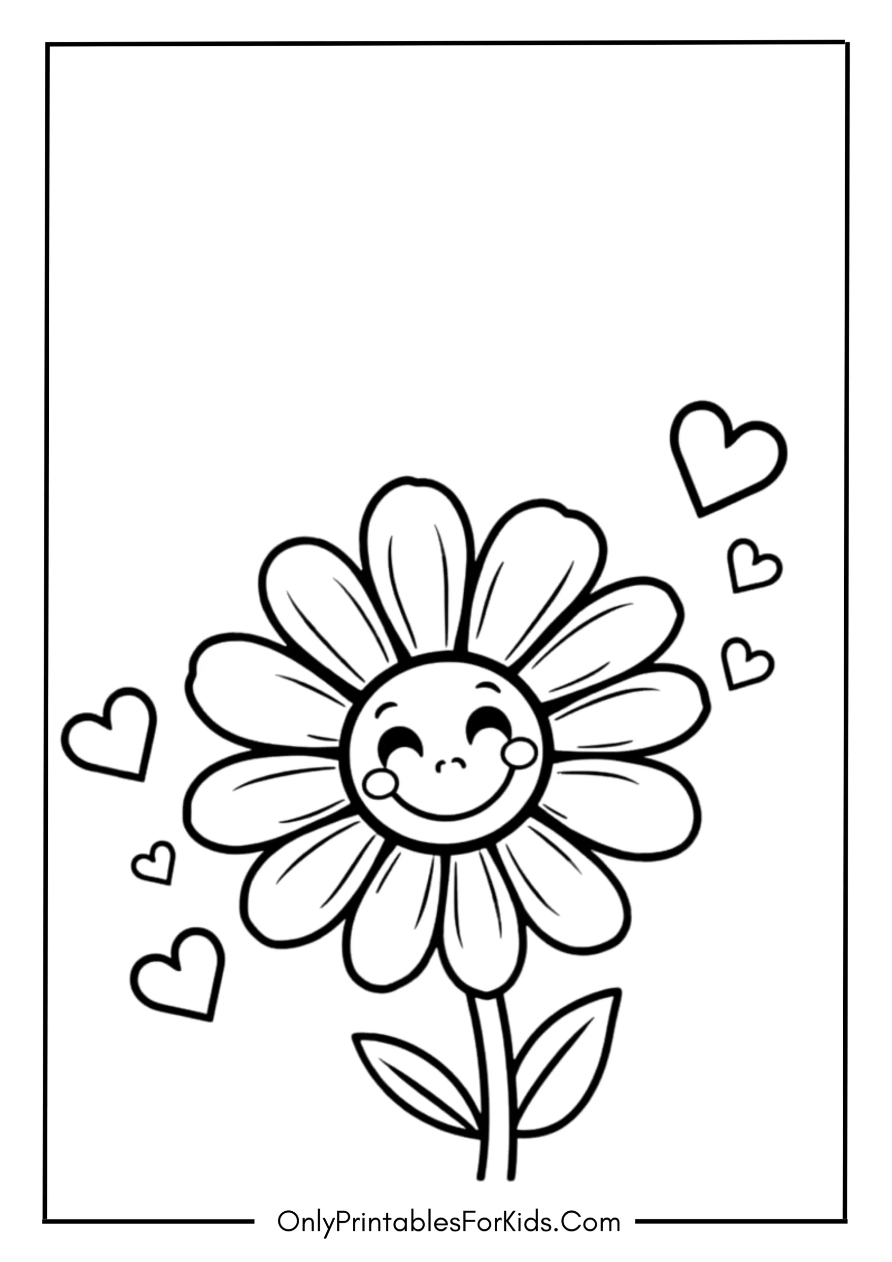 Daisy Surrounded by Hearts