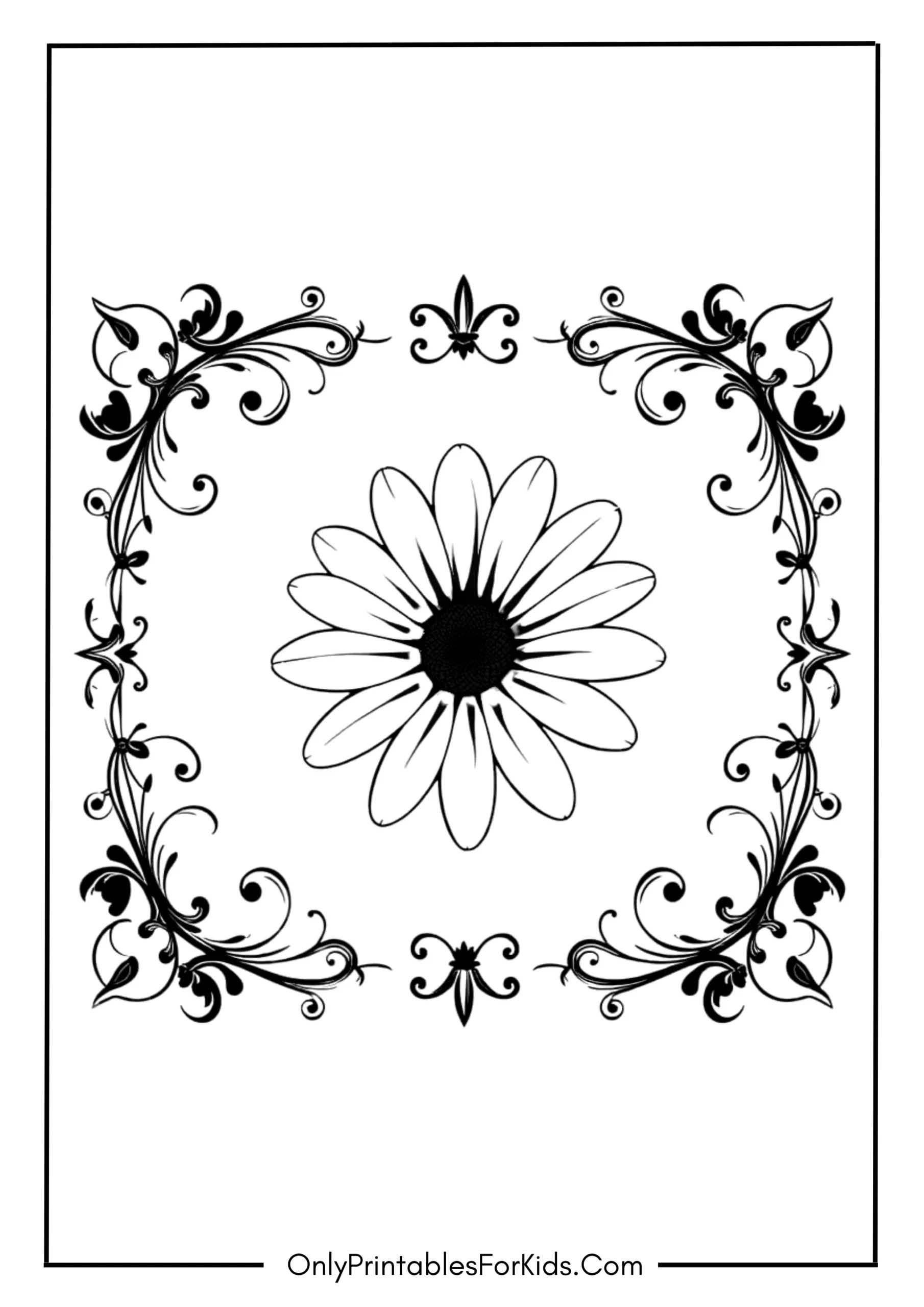 Daisy with Decorative Border