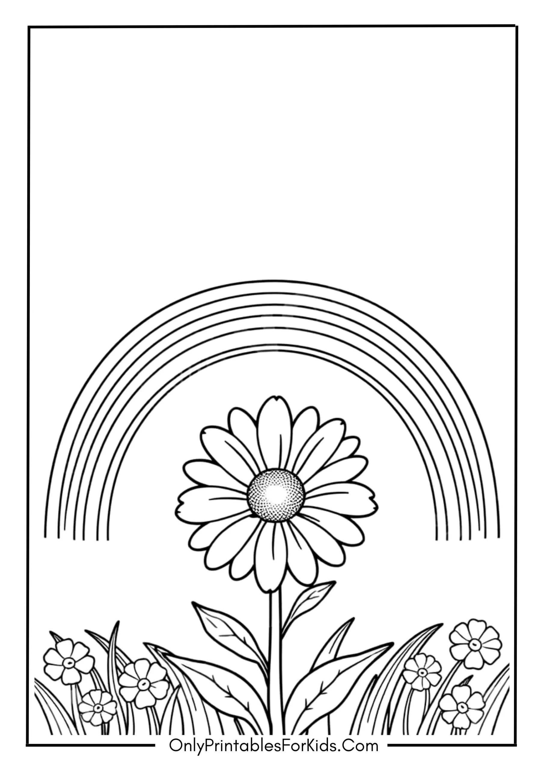 Daisy with a Rainbow Sky