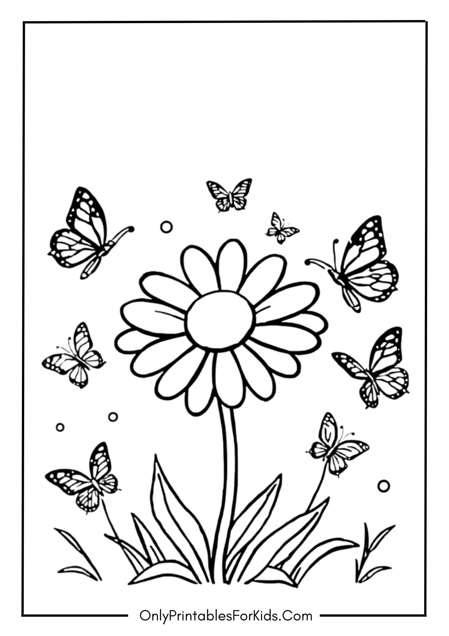 Dancing Daisy with Butterflies