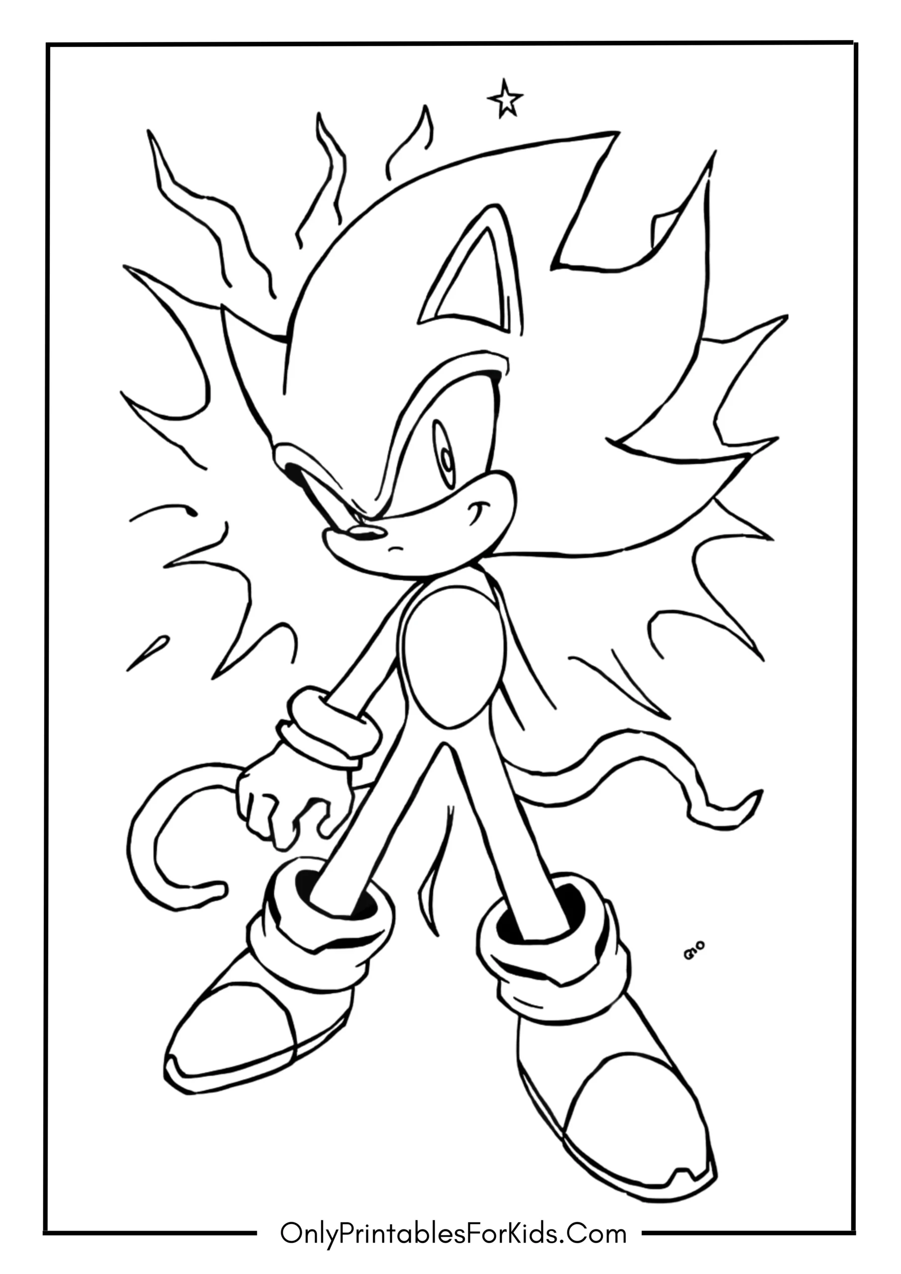 Dark Sonic Coloring Page