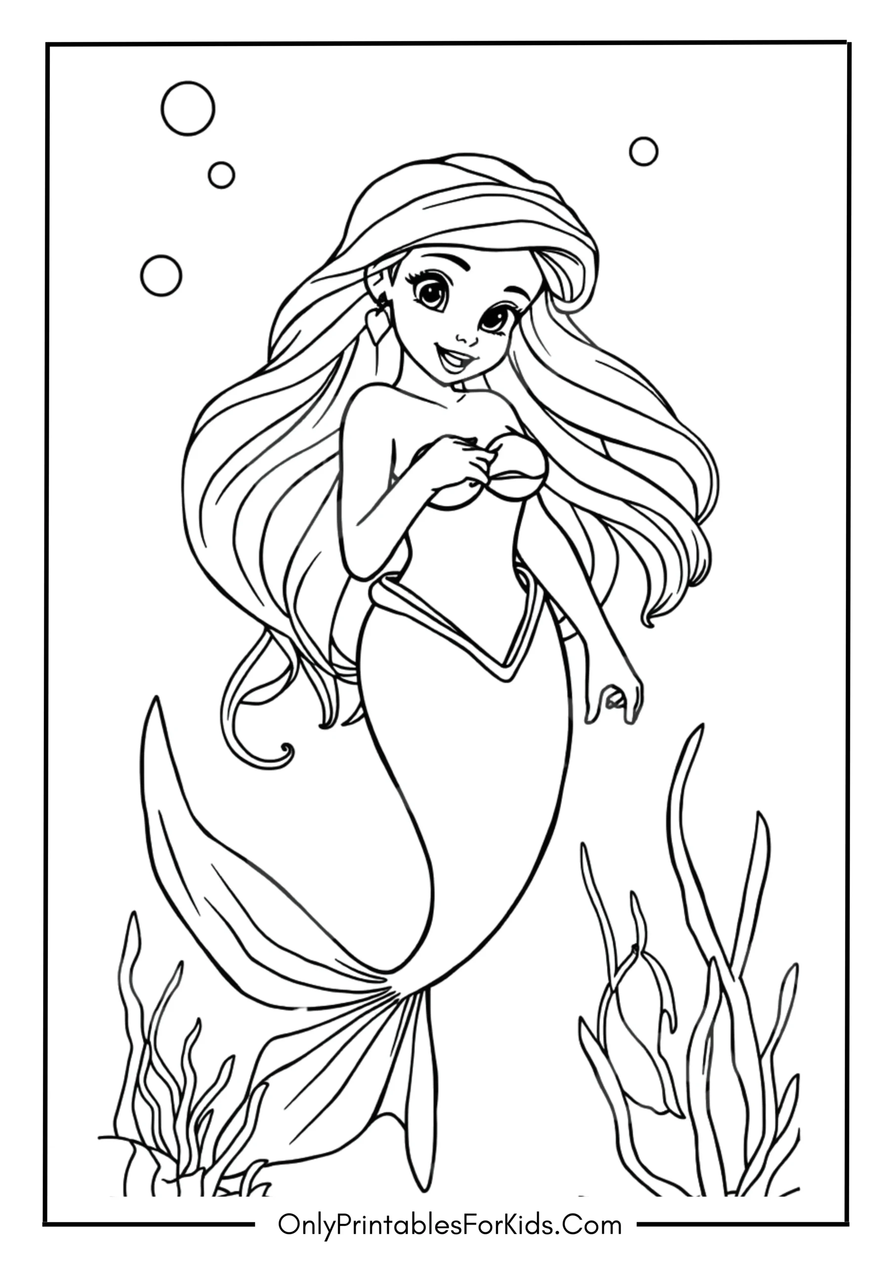 Disney princess ariel coloring page scaled