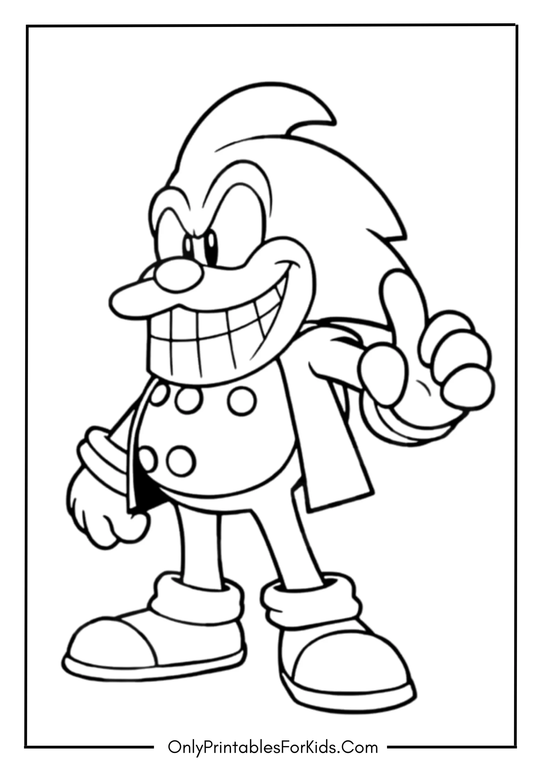 Doctor Eggman From Sonic Coloring Page