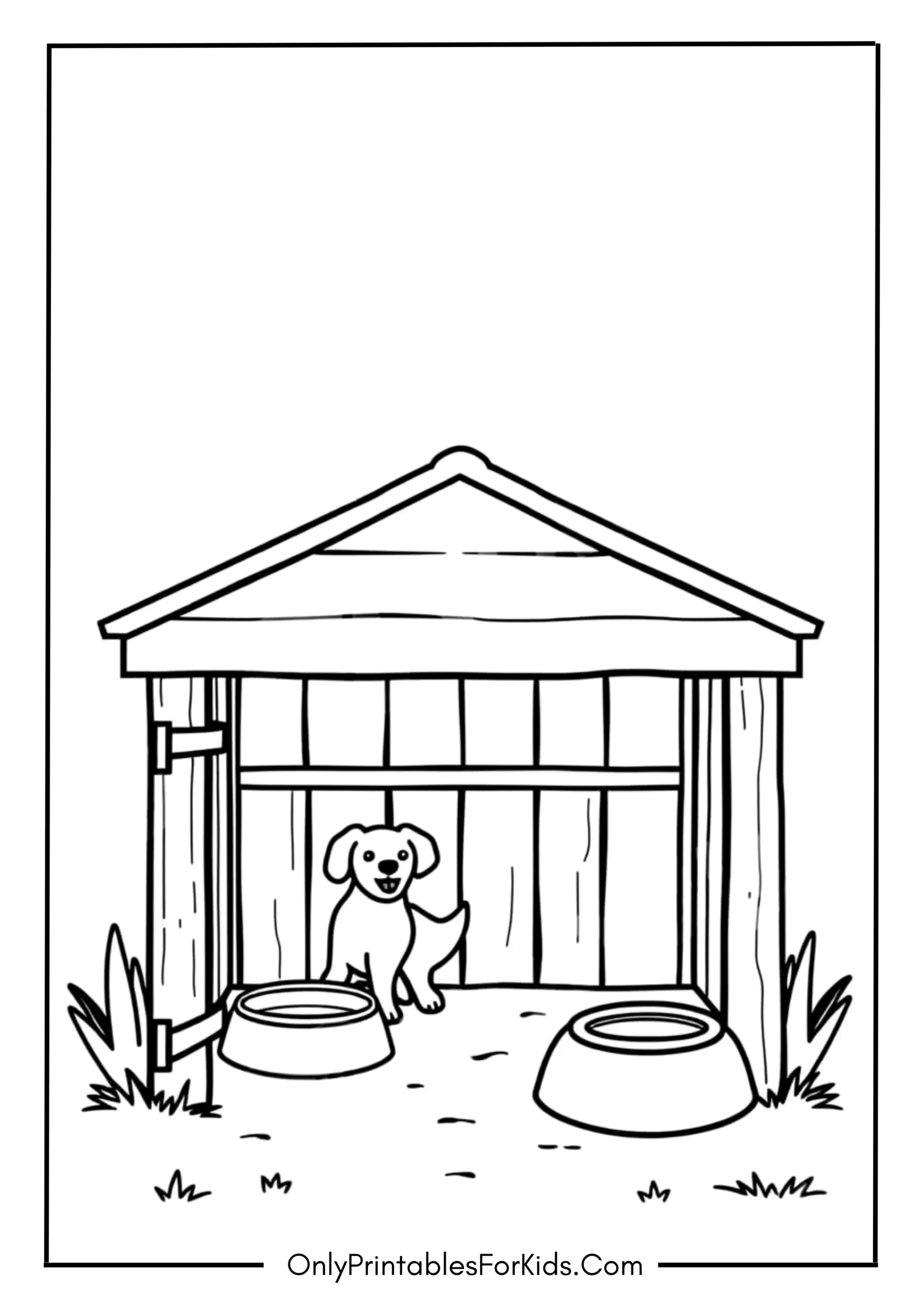 Dog Kennel with Food Bowl scaled