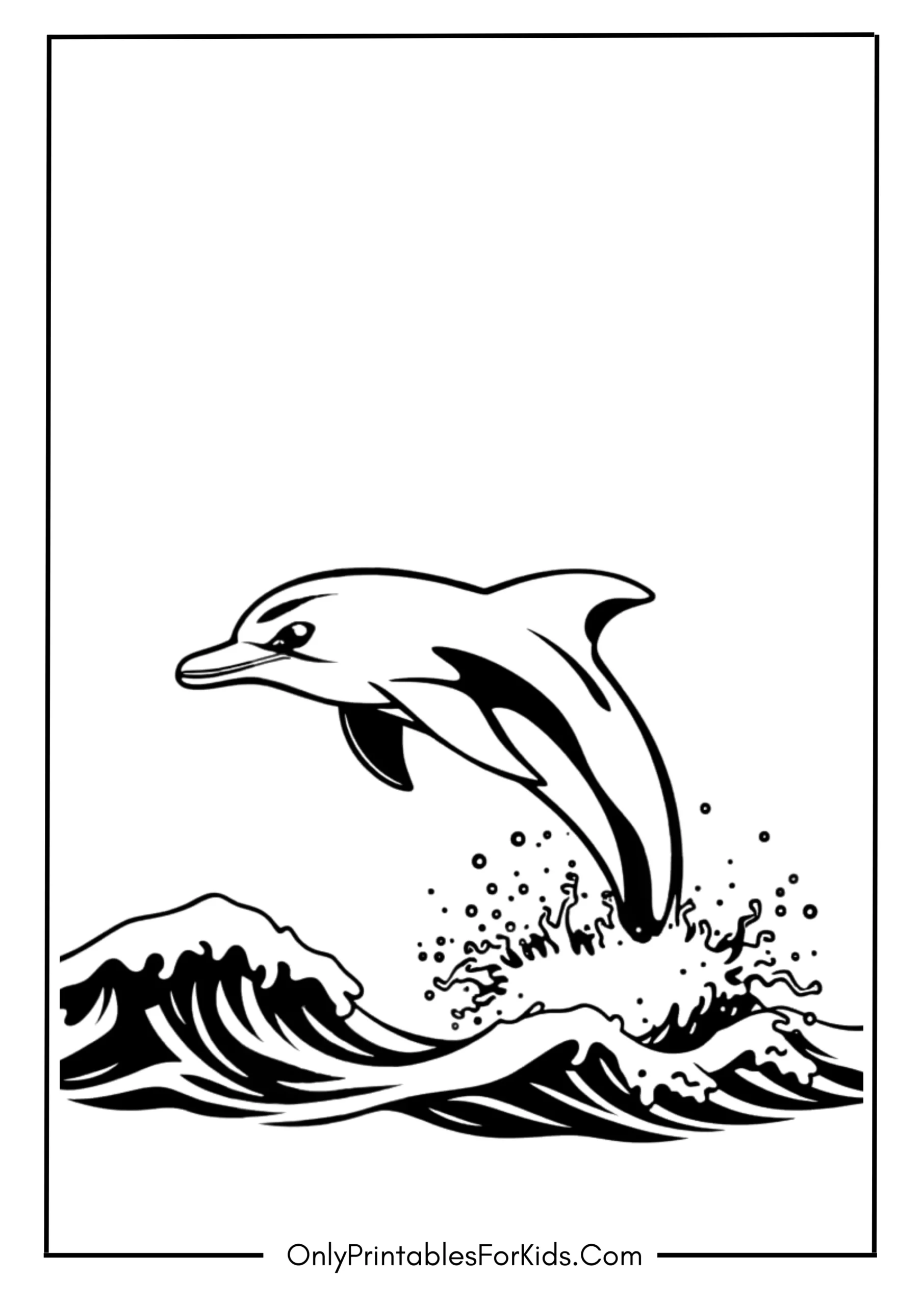 Dolphin Jumping Out of Waves