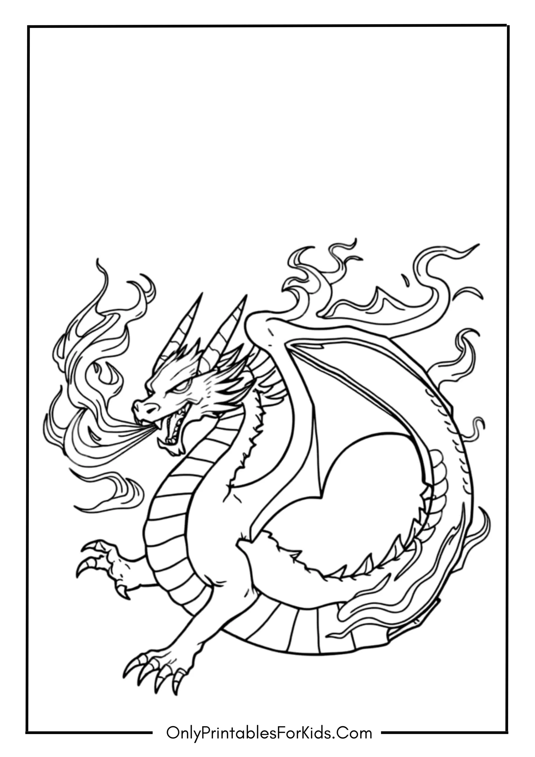 Dragon Fire Coloring Page
