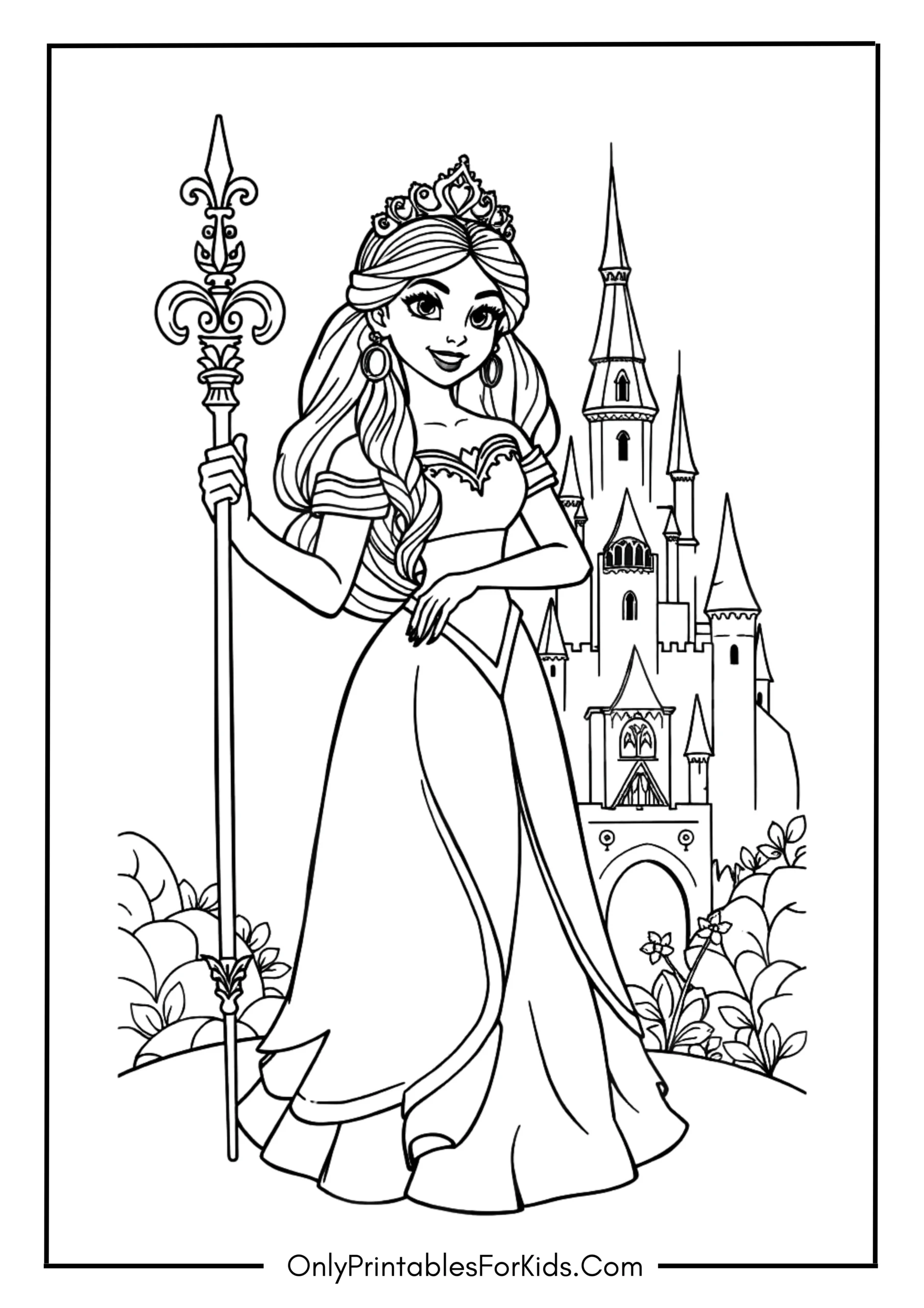Elena of Avalor Coloring Page scaled