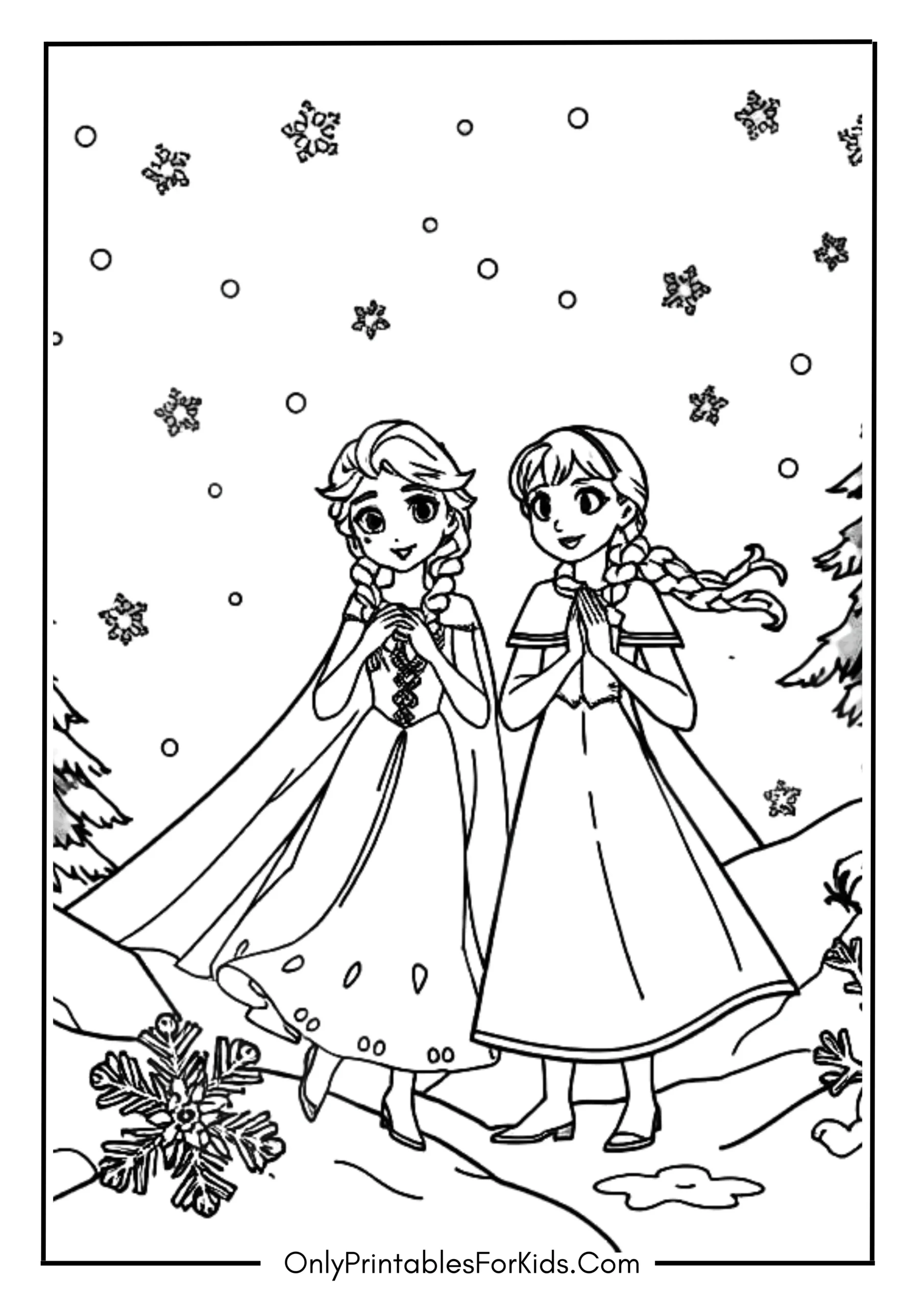 Elsa with Anna in a Winter Wonderland