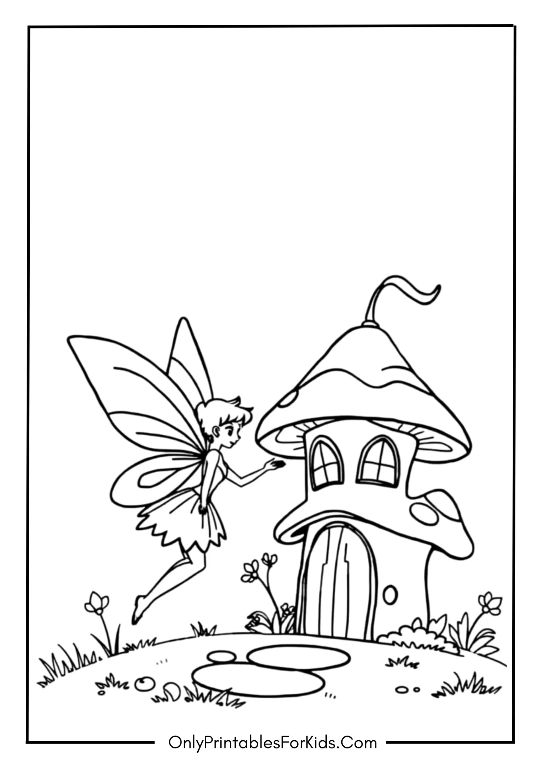 Fairy Outside a Mushroom House scaled