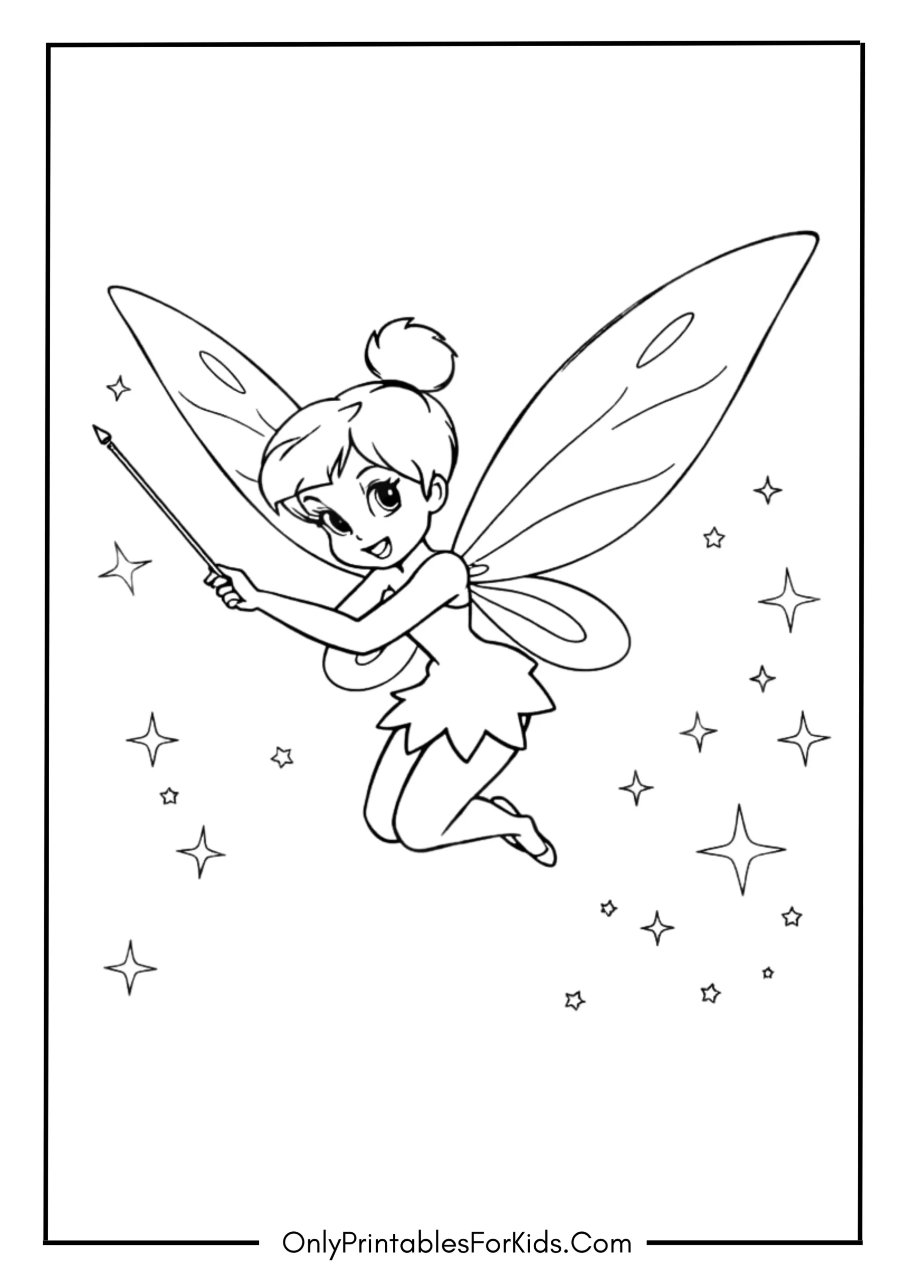 Fairy Tinkerbell Coloring Page scaled