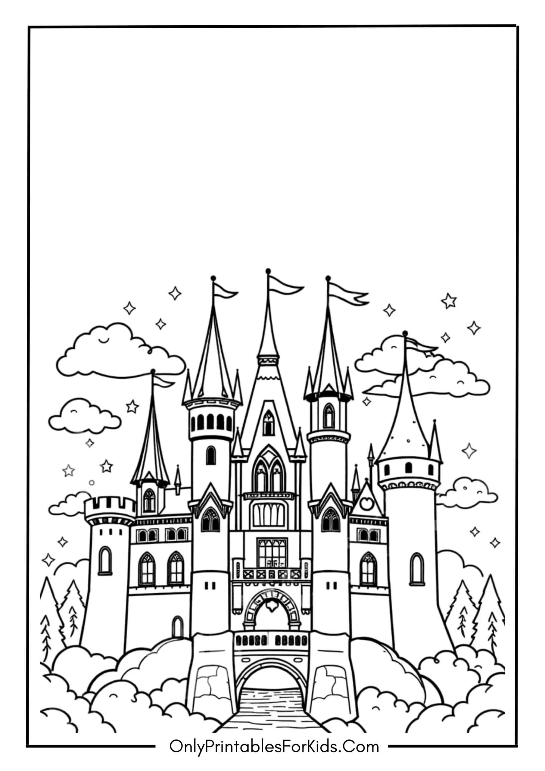 Fairytale Castle Coloring Page scaled