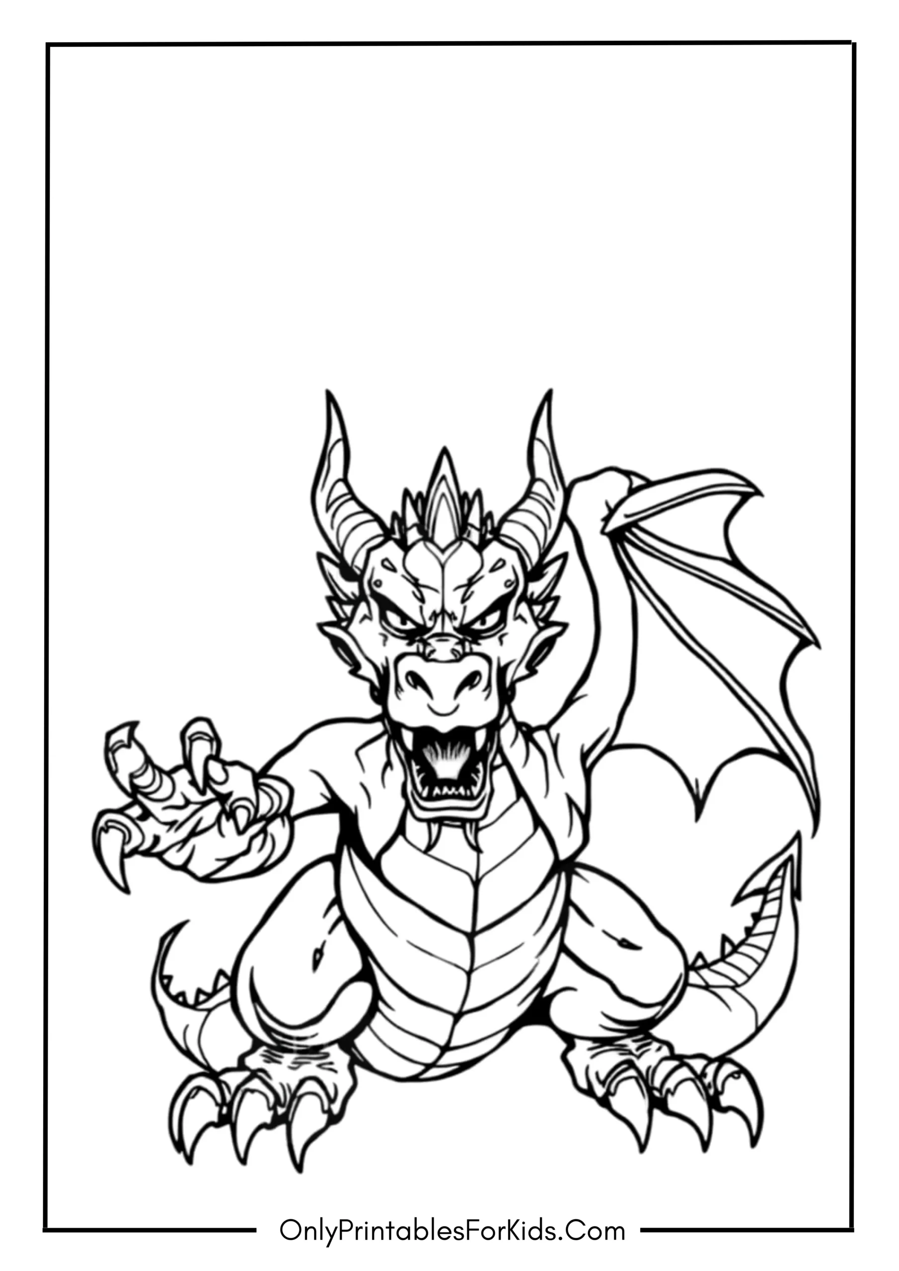 Fierce Looking Dragon Coloring Page