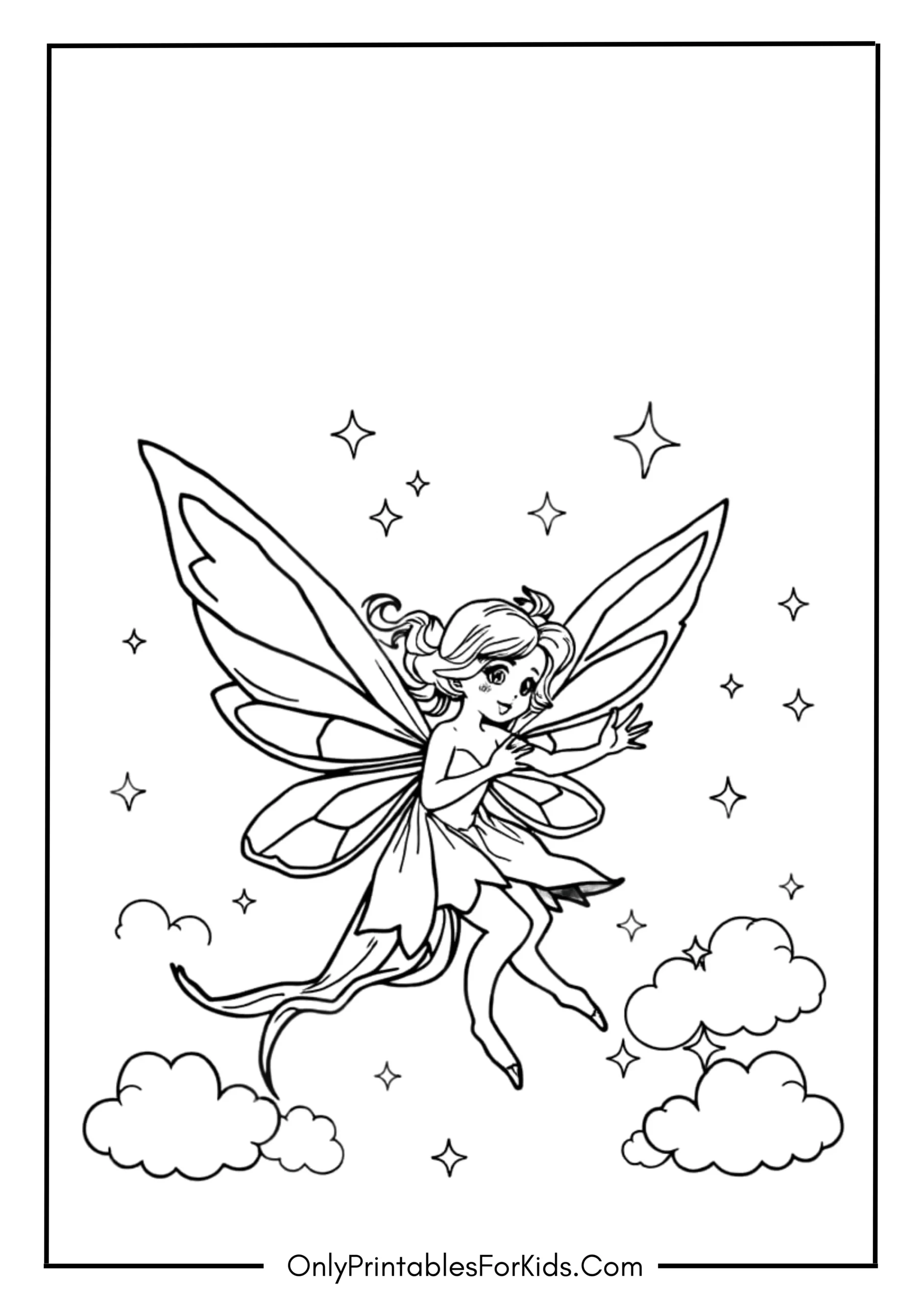 Flying Fairy Coloring Page scaled